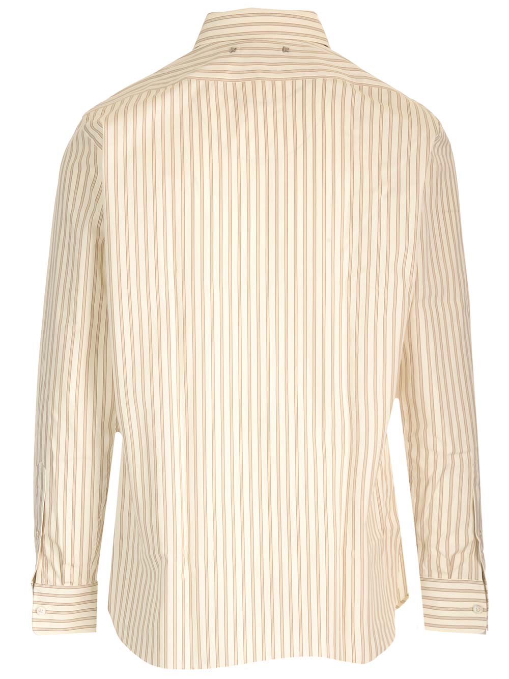 Shop Golden Goose White/beige Striped Shirt