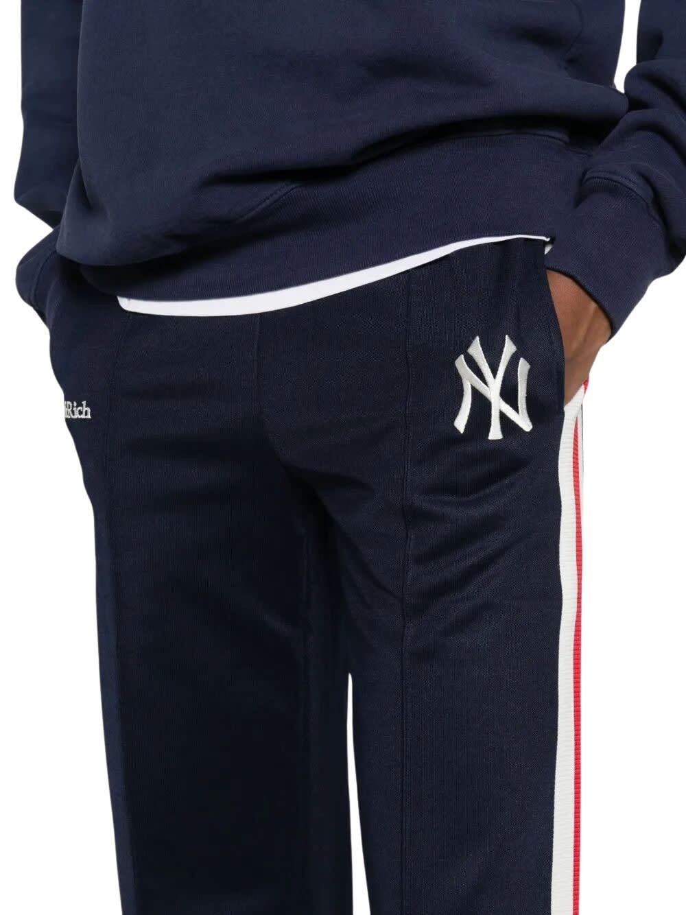 Sporty & Rich Yankees Serif Track Pant In Blue