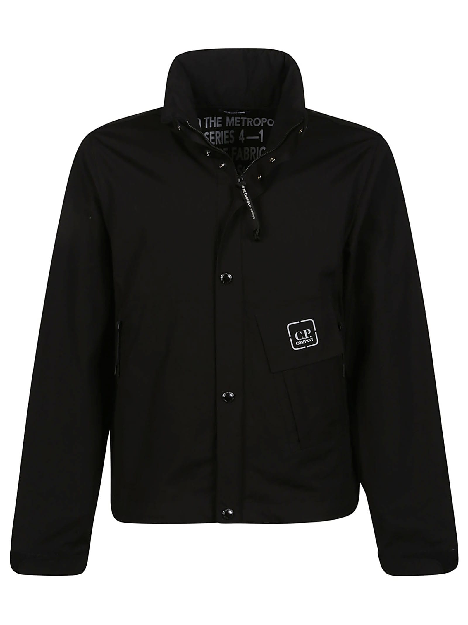C.P. Company notched-collar buttoned windbreaker - Black
