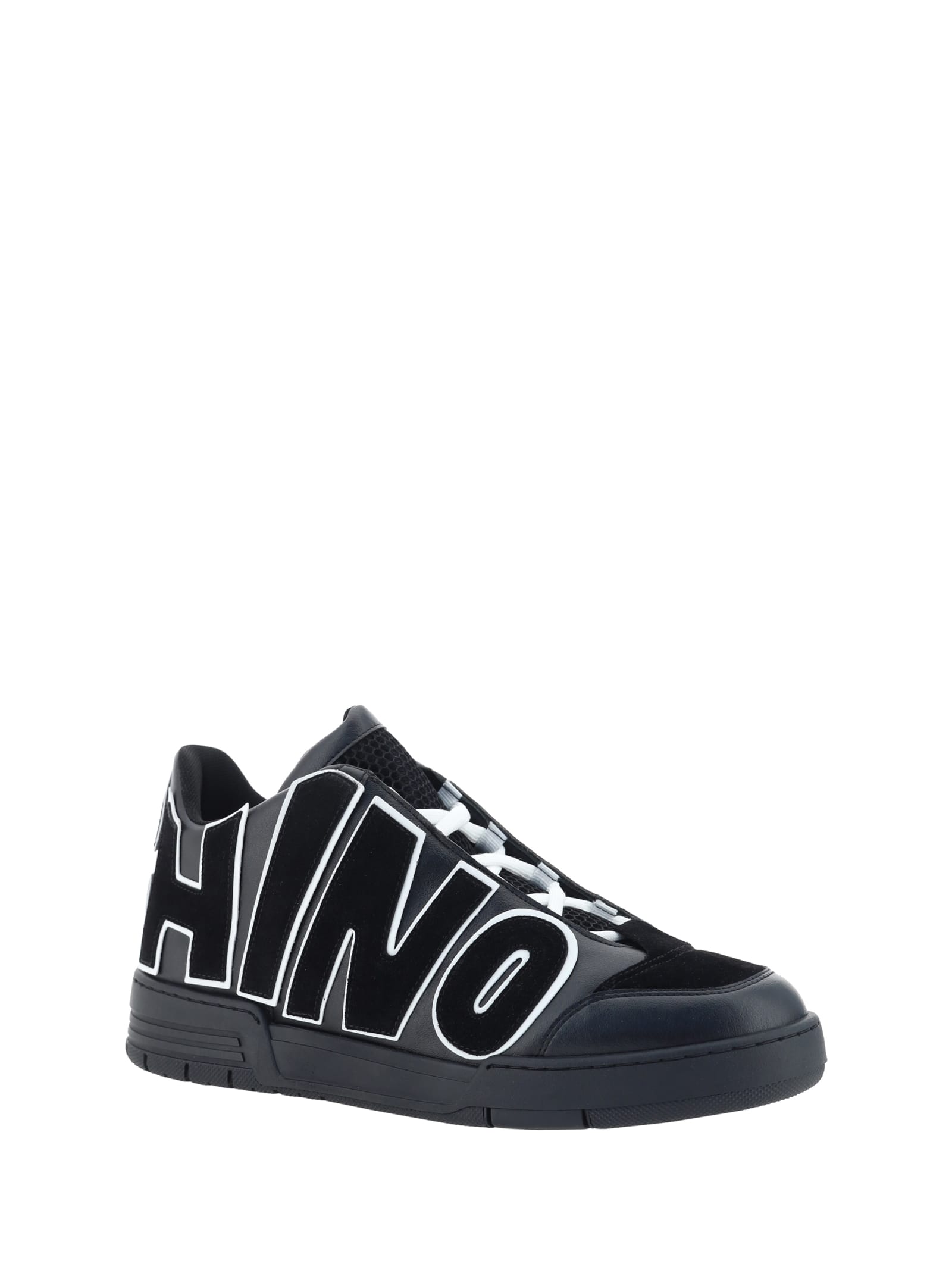 Shop Moschino Sneakers In Nero