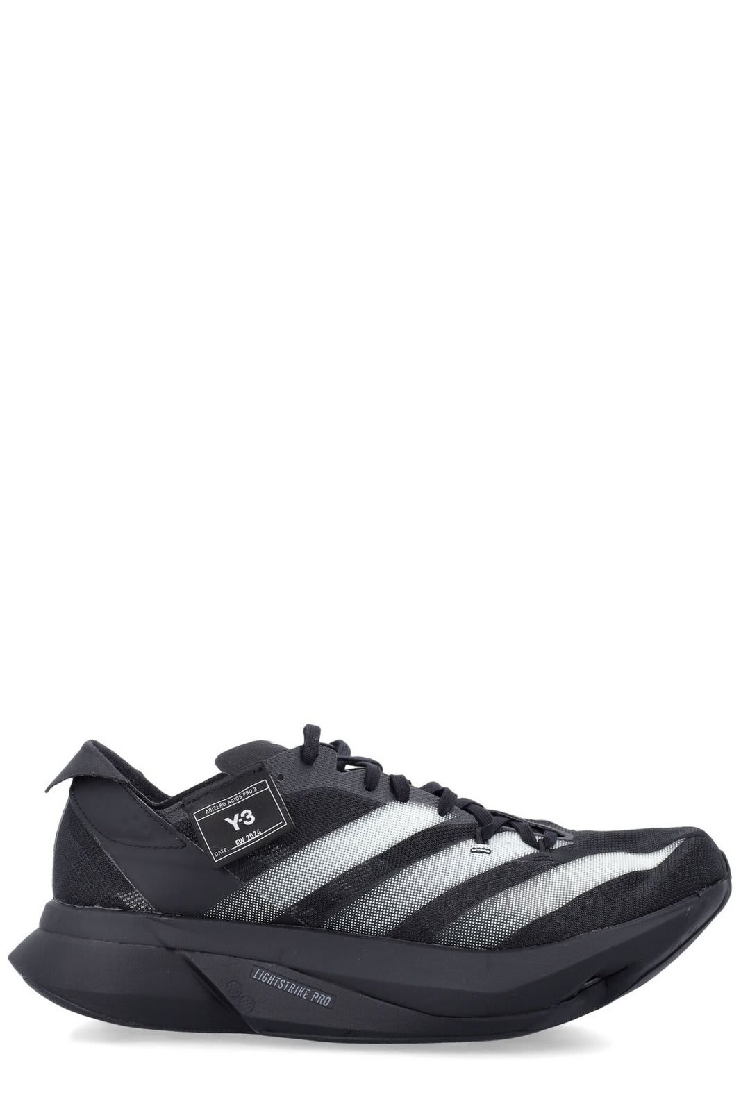 Shop Y-3 Adizero Adios Pro 3 Lace-up Sneakers In Black