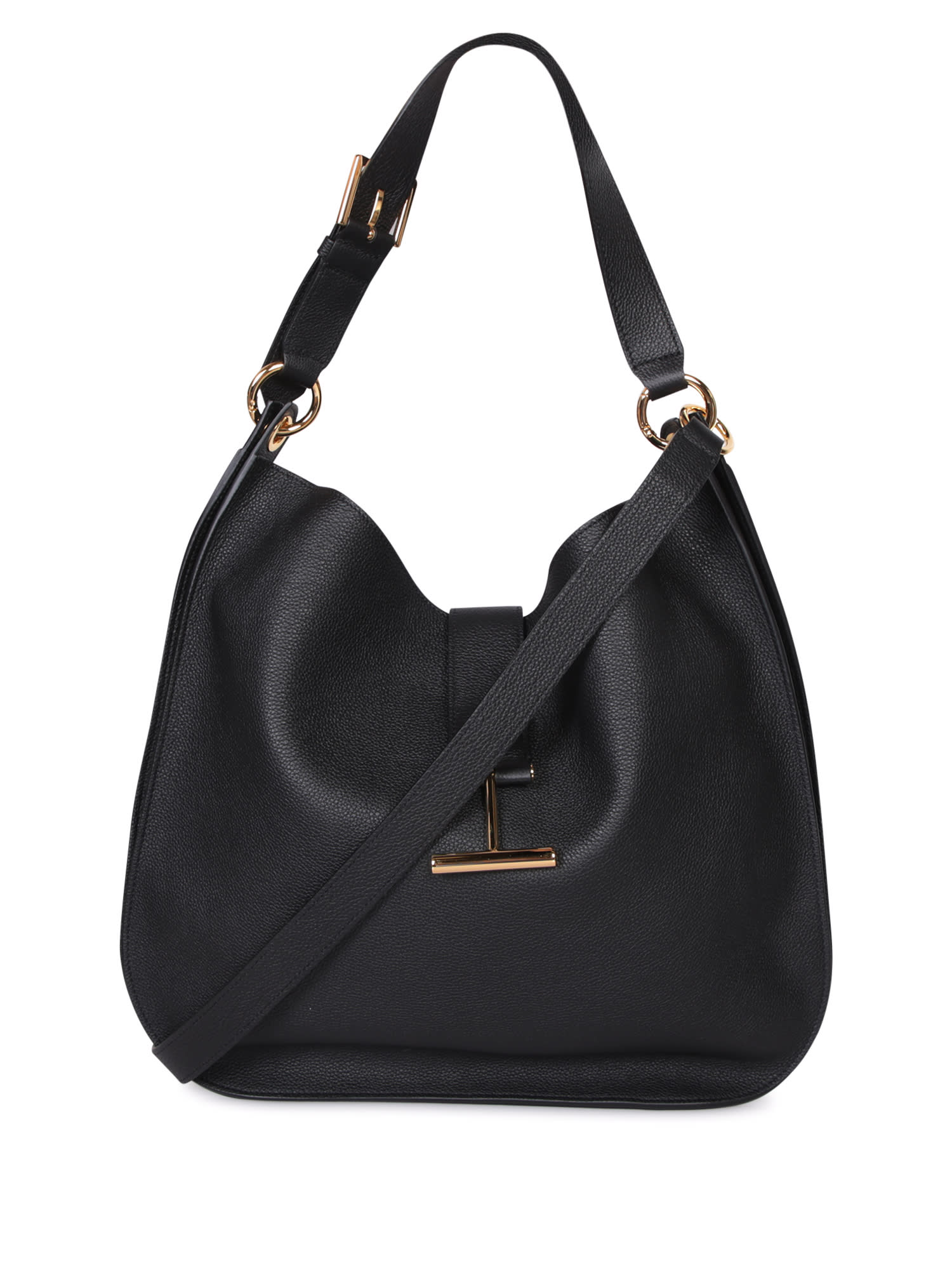 Shop Tom Ford Large Black Grain Crossbody Bag