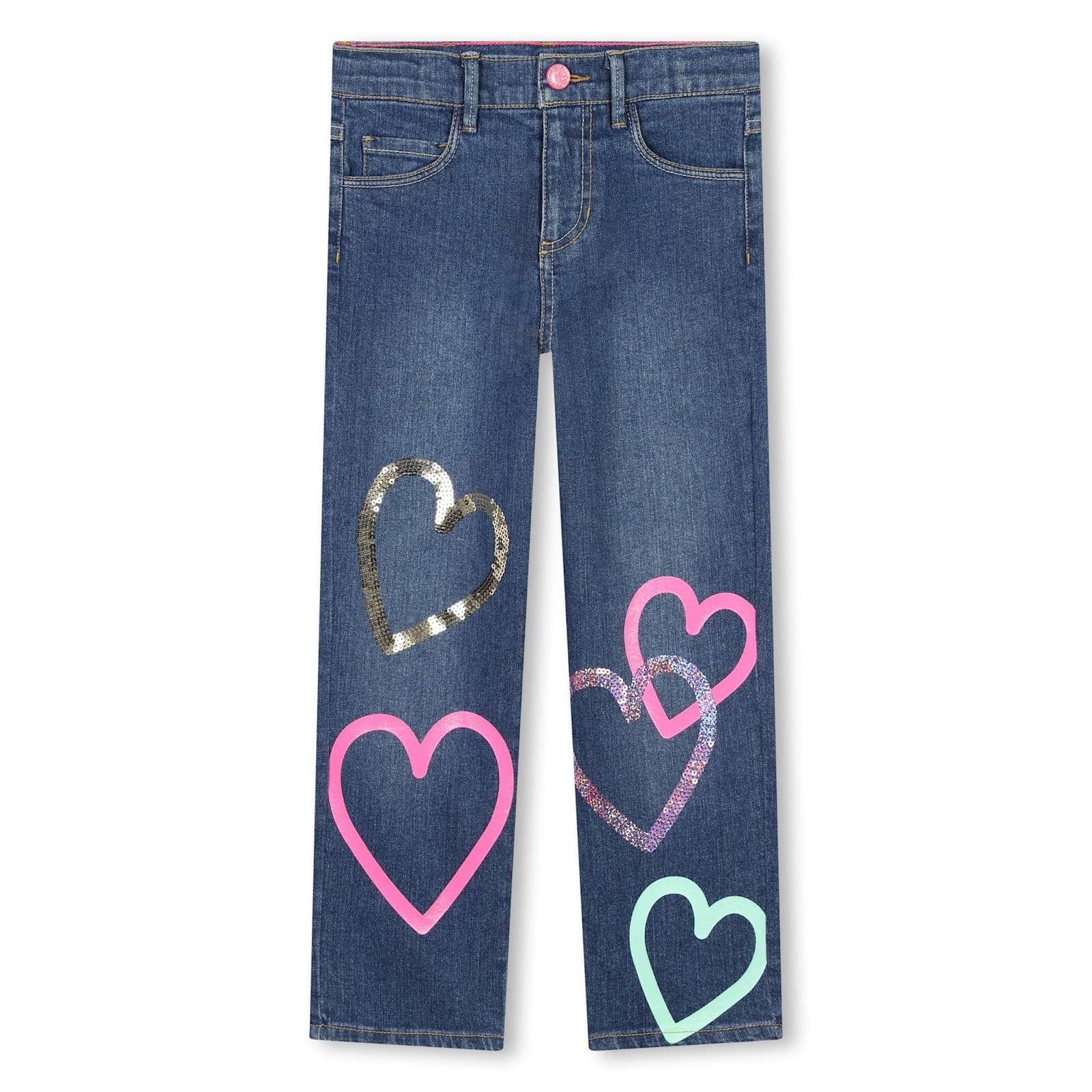 Shop Billieblush Printed Jeans In Blue