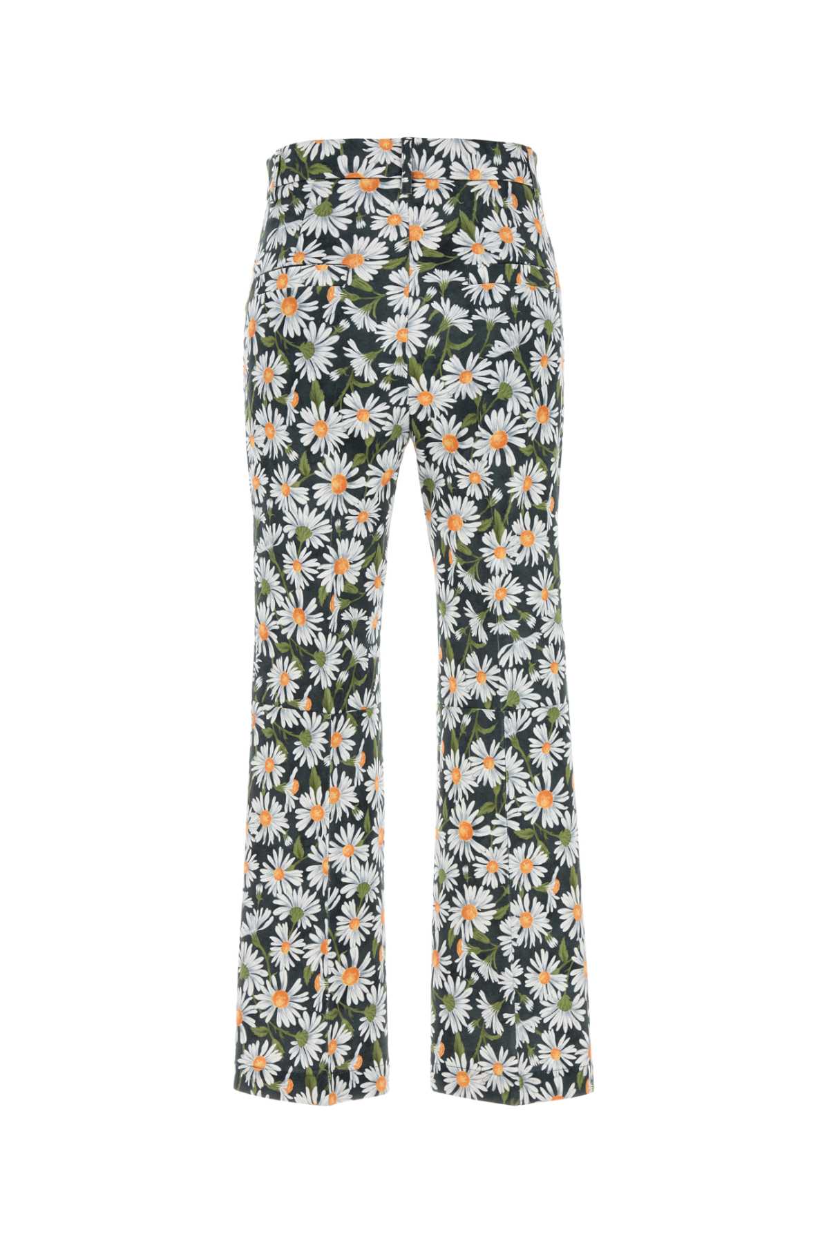 Weekend Max Mara High Waist Floral Pattern Trousers With Belt Loops In St Margherite