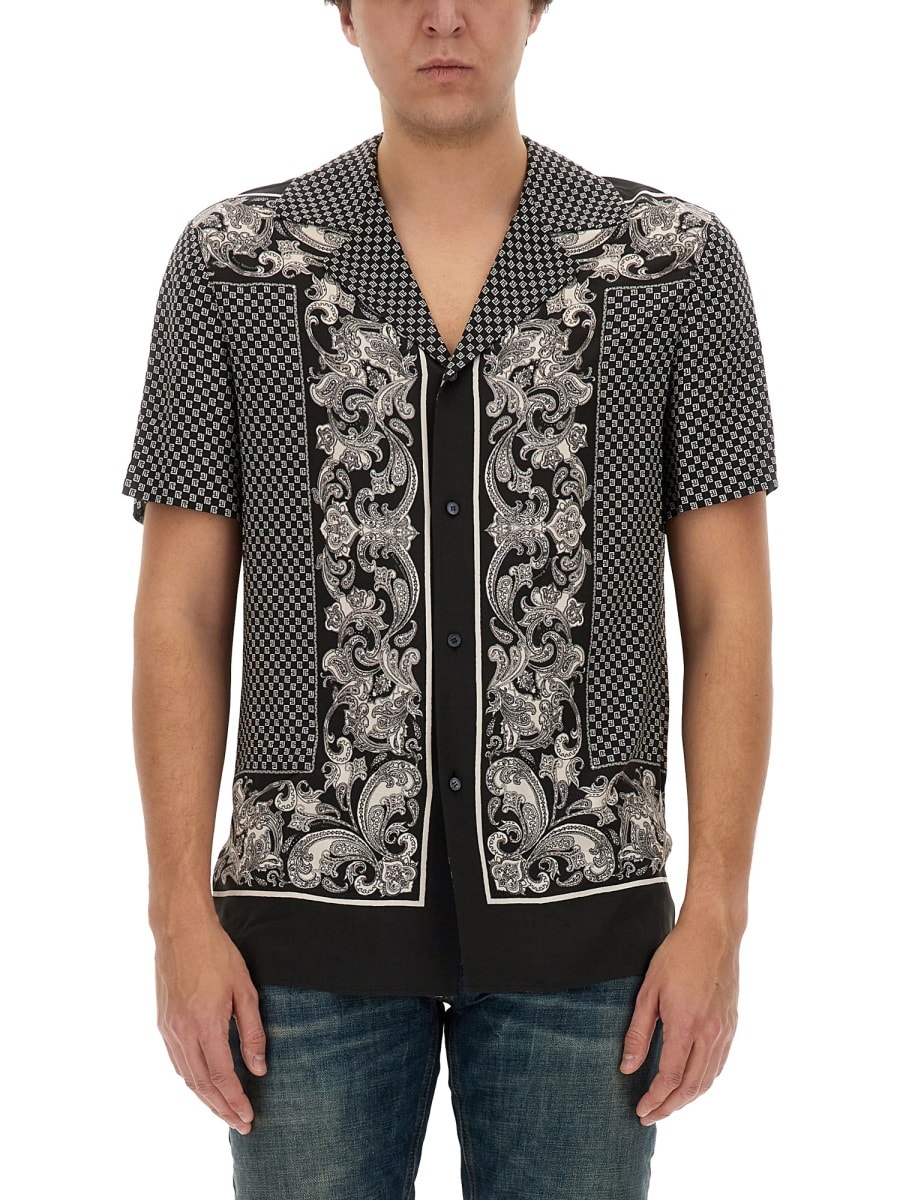 Shop Balmain Monogram Paisley Stamoa Shirt In Multicolour