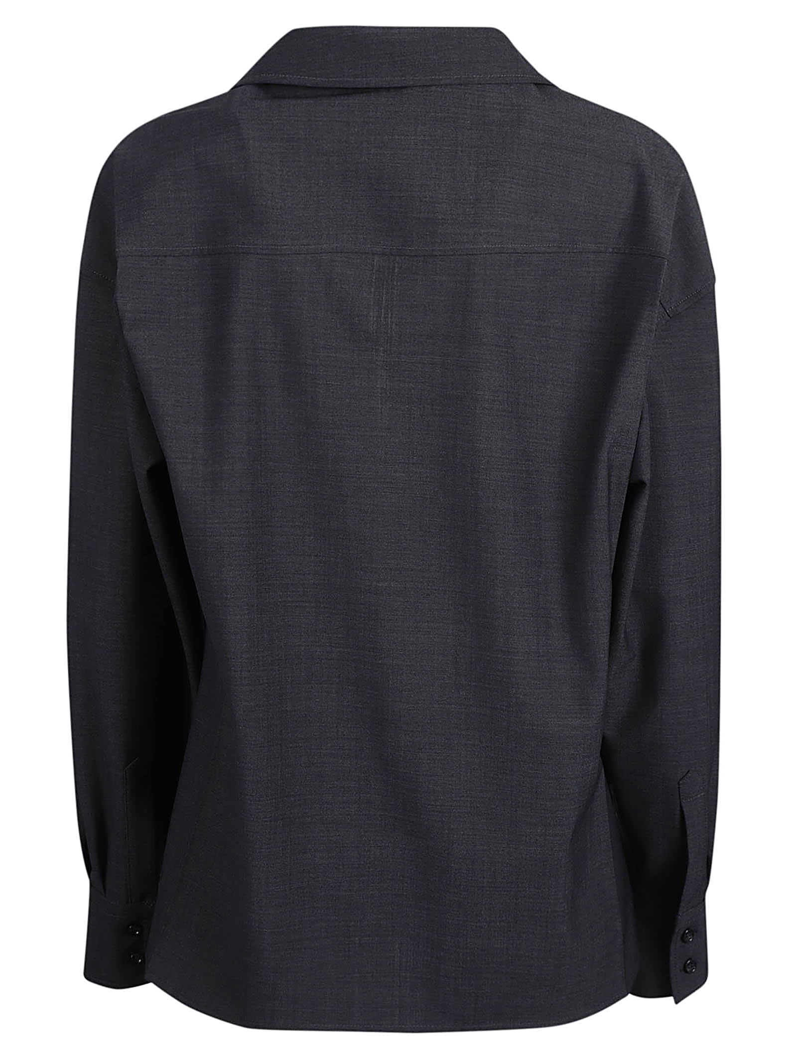 Shop Philosophy Di Lorenzo Serafini Button-less Placket Shirt In Grey