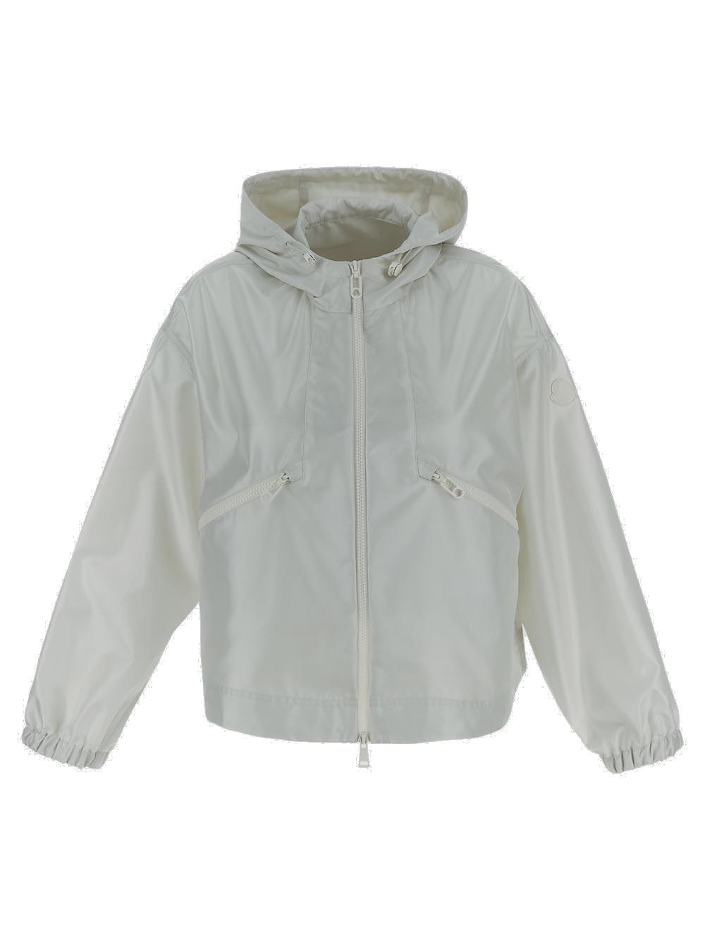 Moncler Marmace Zip-up Hooded Jacket In White