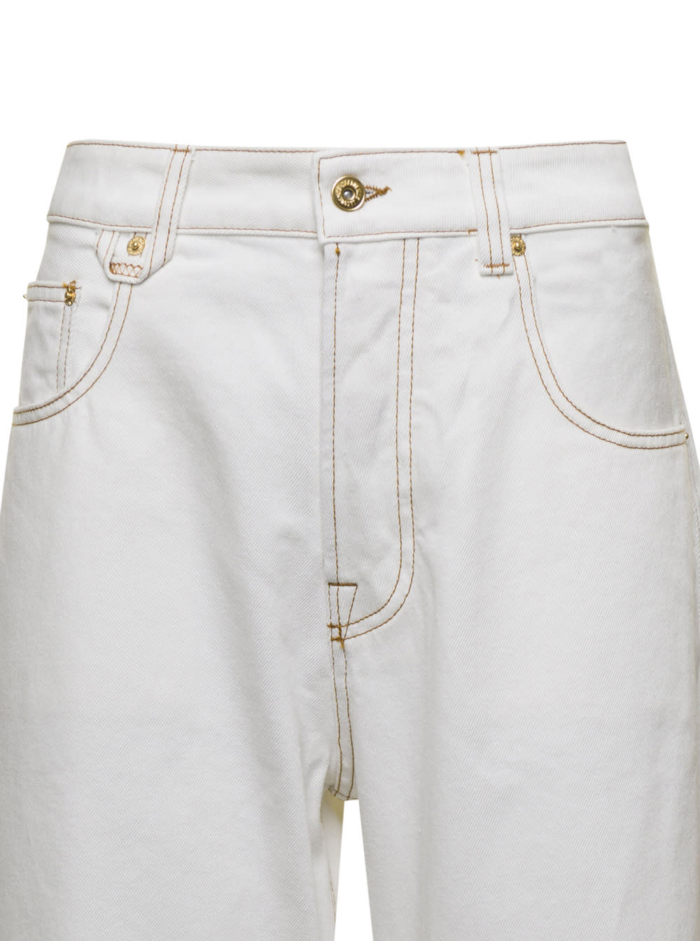 Shop Jacquemus White La De Nîmes Oversize Jeans In Cotton Woman