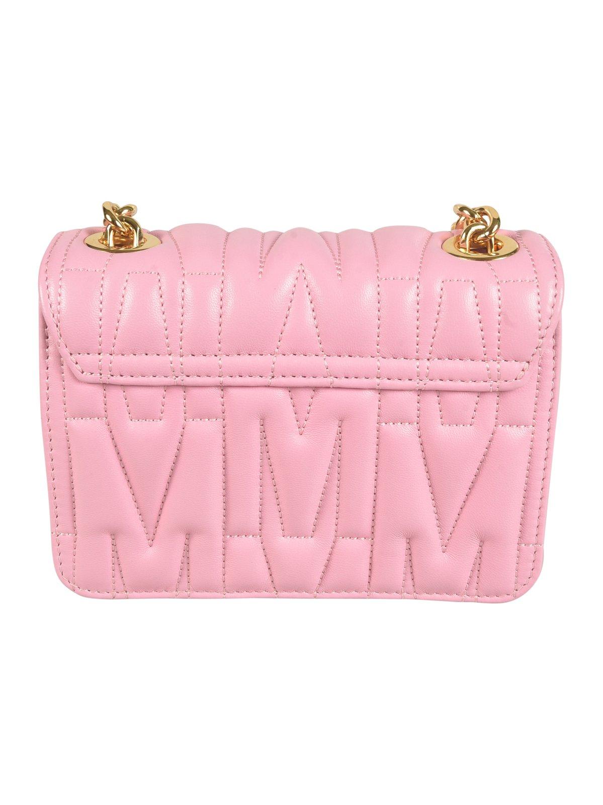 Shop Moschino Logo Plaque Shoulder Bag In Pink