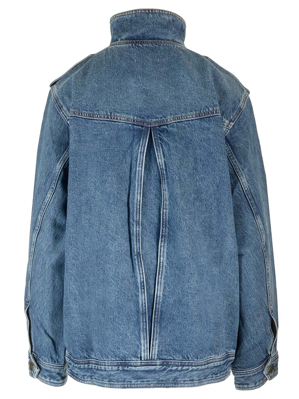 Shop Frame Oversized Denim Jacket In Blue