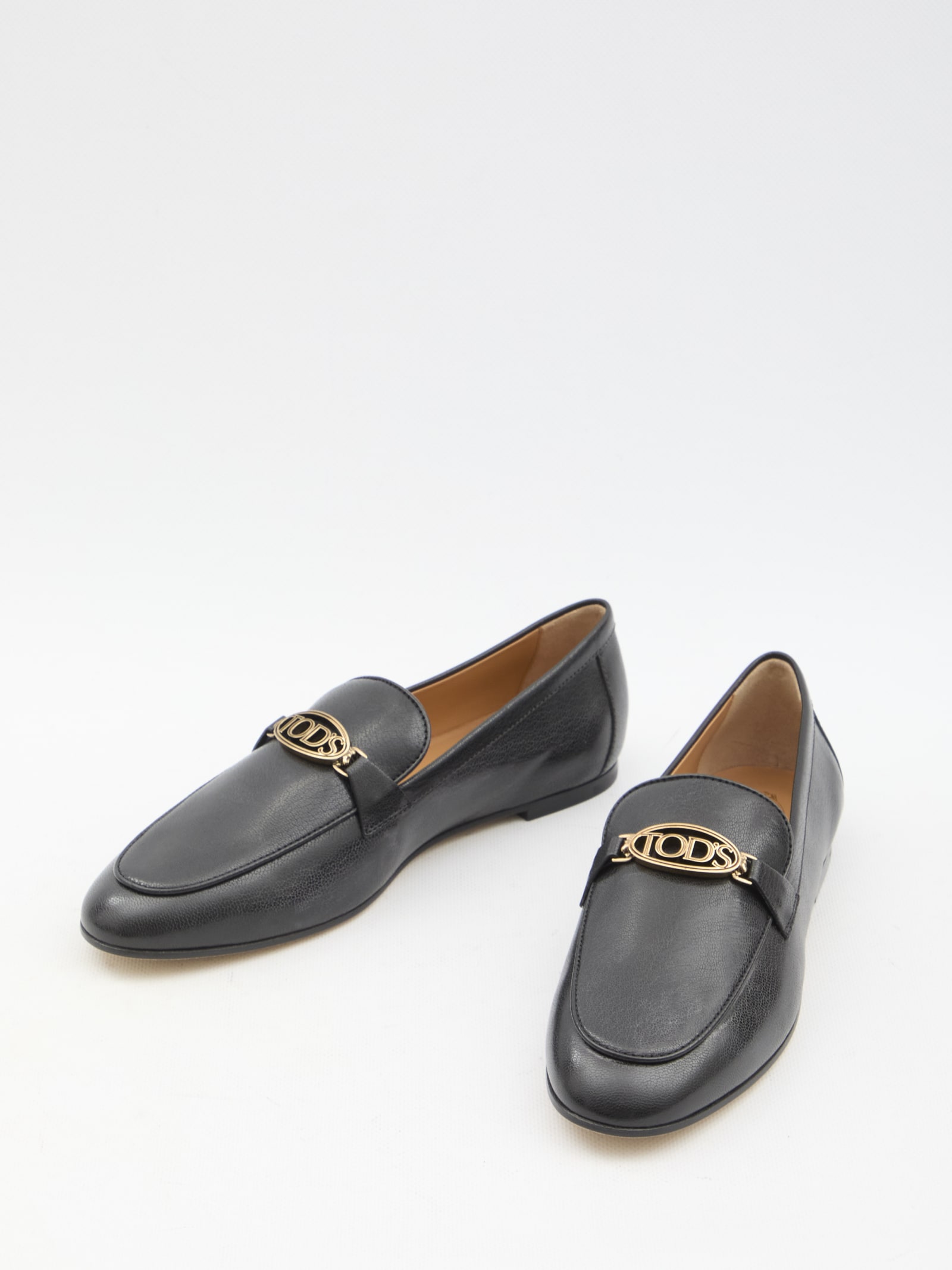 Shop Tod's Leather Loafers In Black