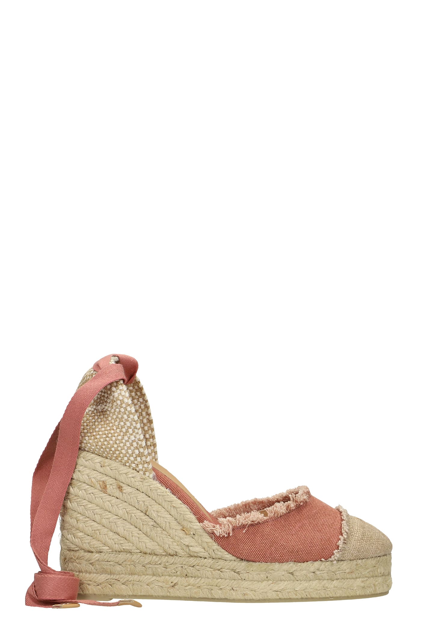 Castañer Catalina-8ed-002 Wedges In Rose-pink Canvas