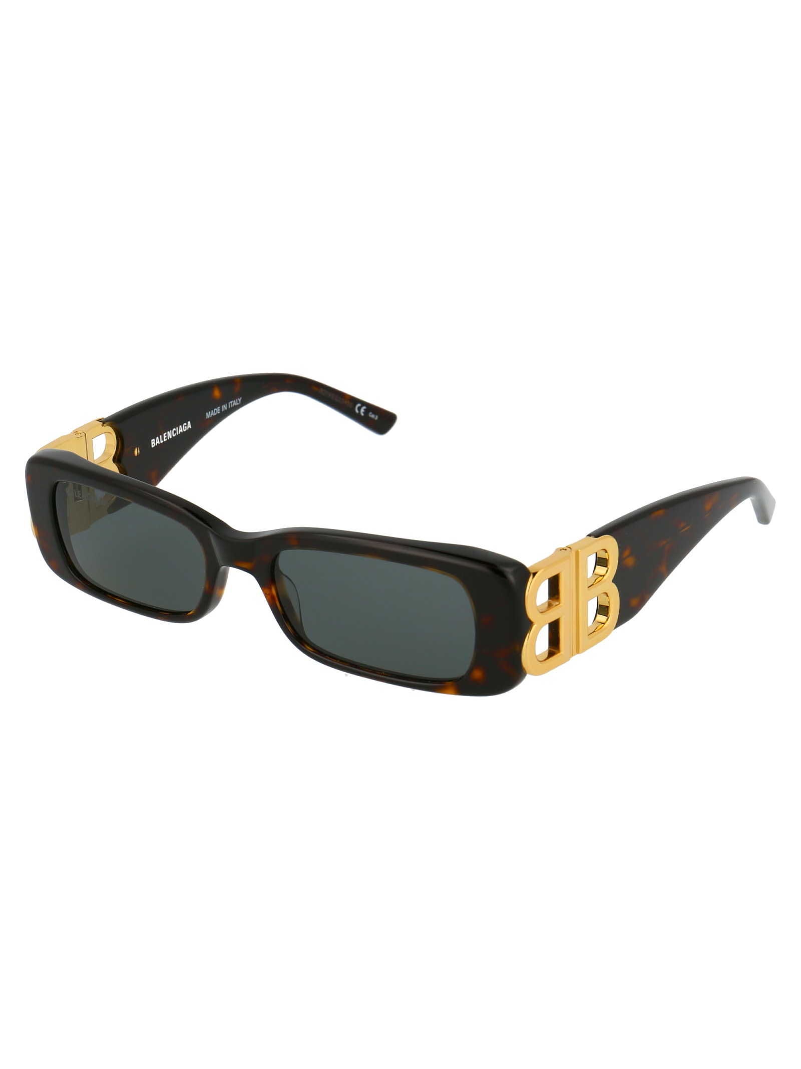 Shop Balenciaga Bb0096s Sunglasses In 002 Havana Gold Green