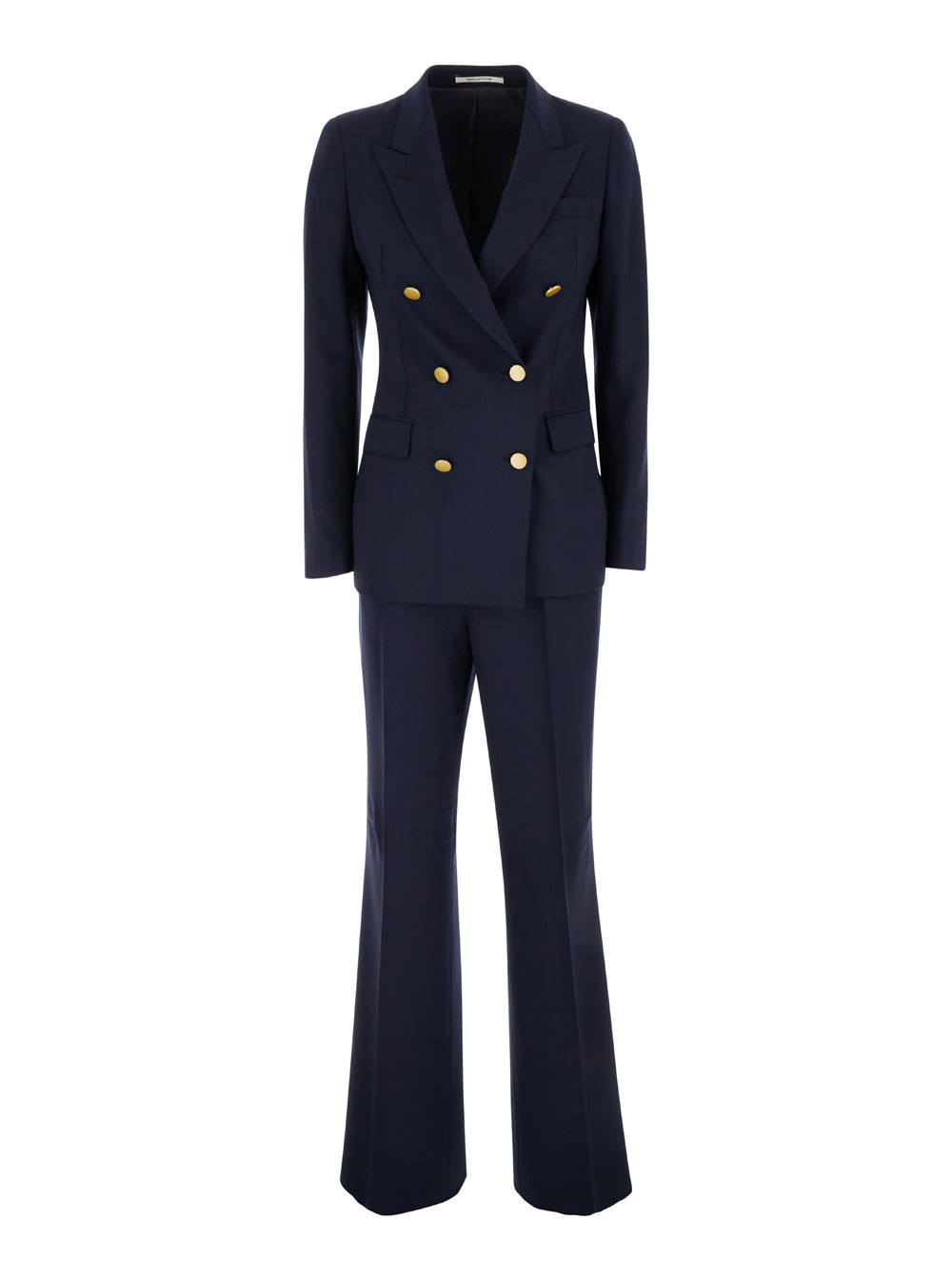 Shop Tagliatore Blue Double-breasted Suit In Wool Blend Woman In Black