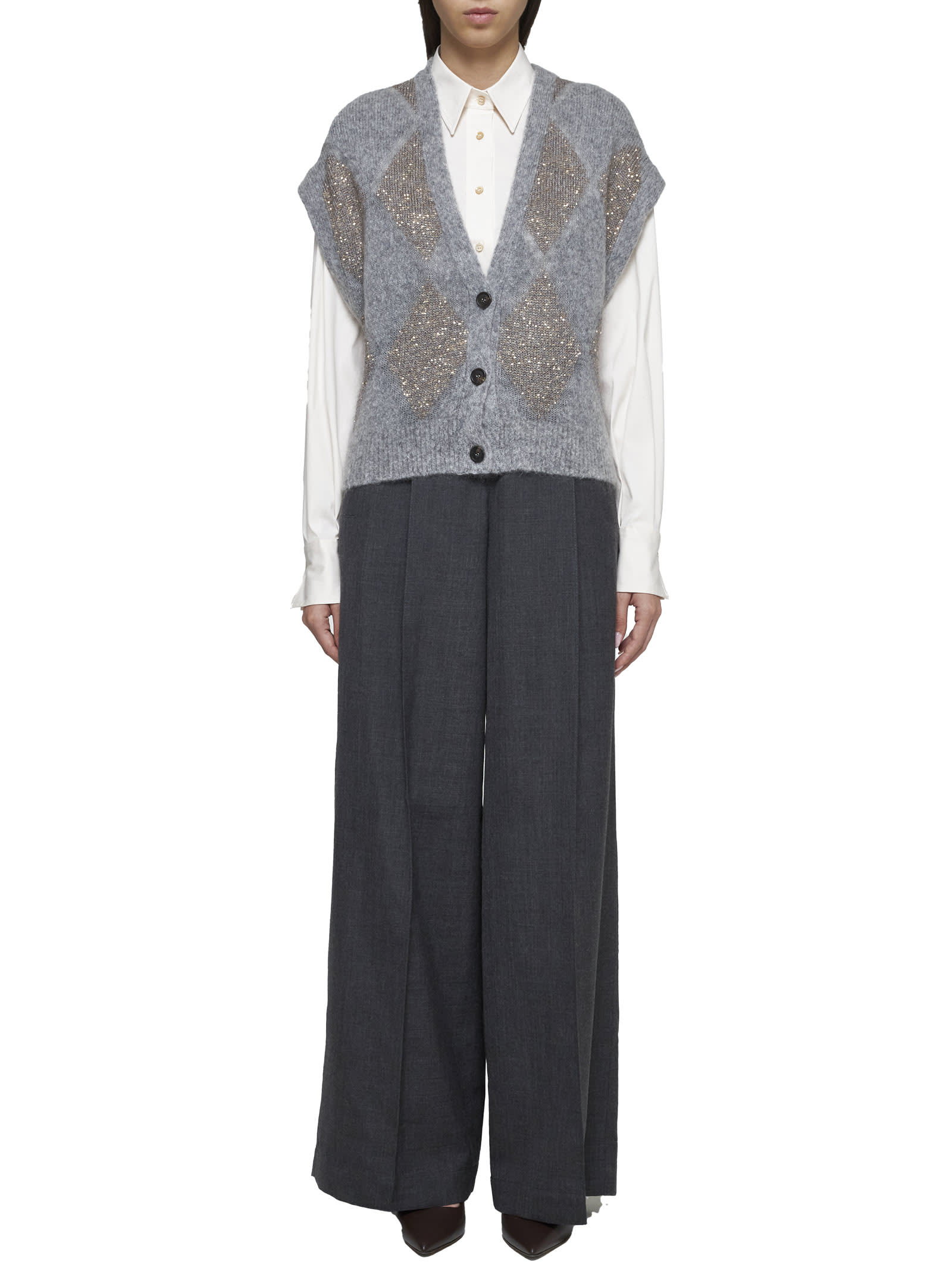 Shop Brunello Cucinelli Pants In Grey