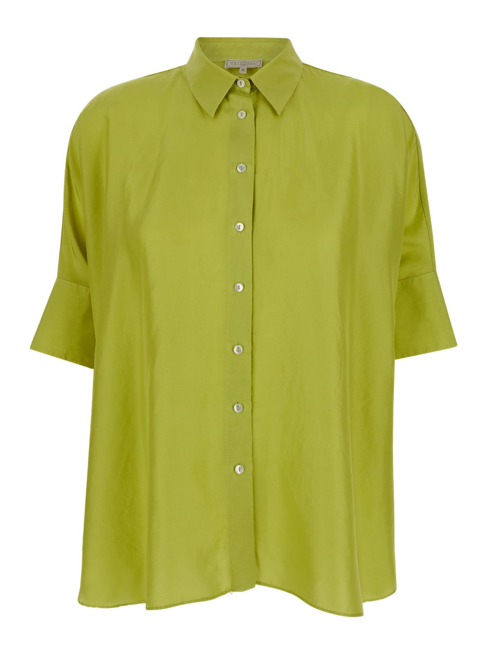 Green Bassano Short Sleeve Shirt In Silk Woman