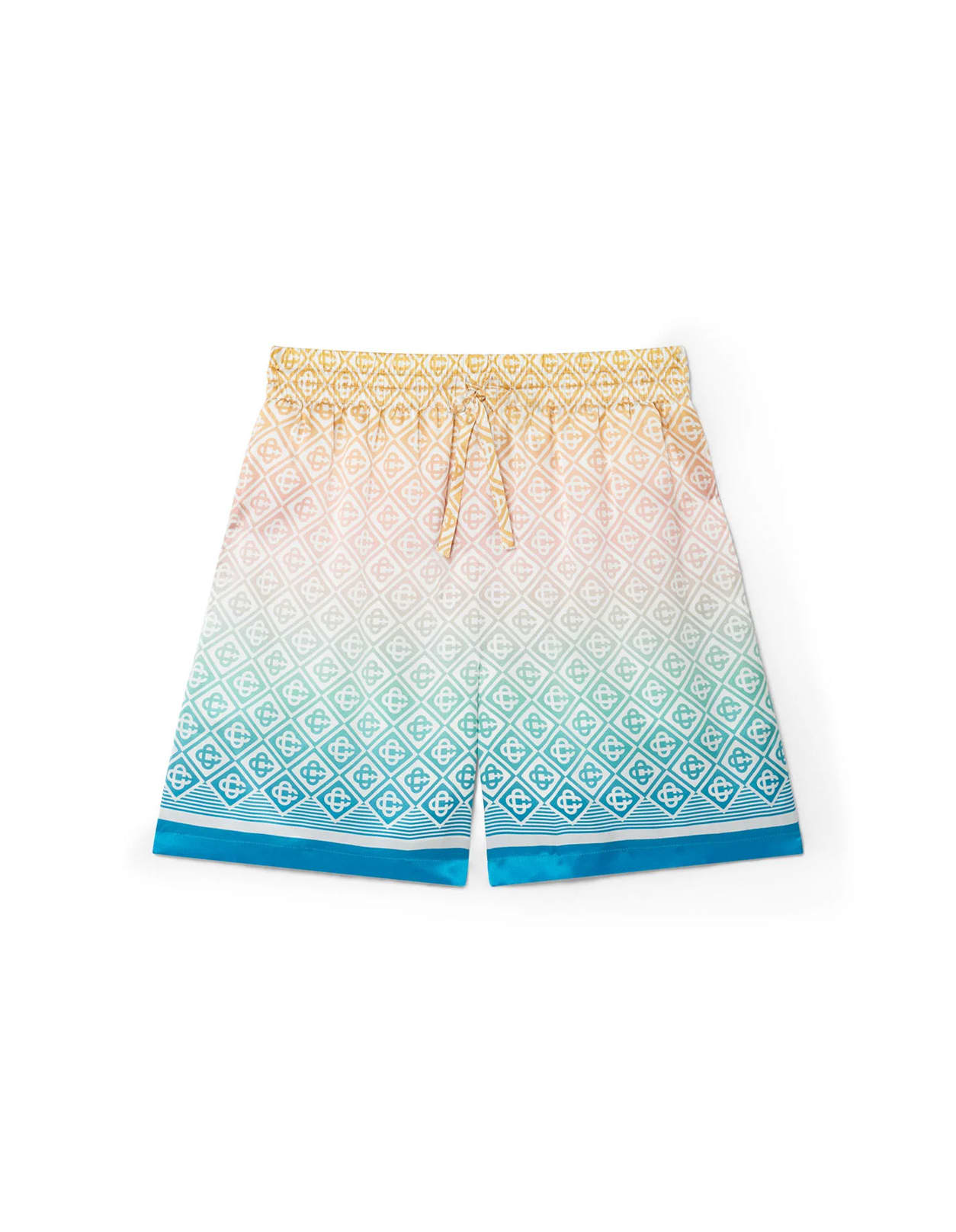 Shop Casablanca Gradient Monogram Silk Shorts In Multicolour