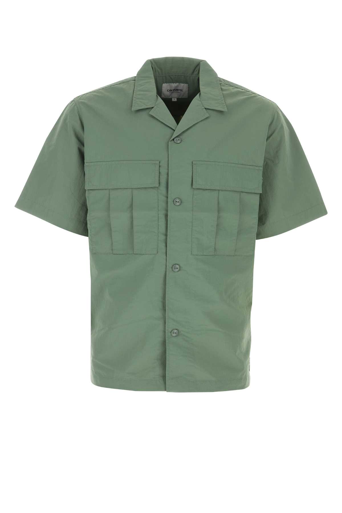 Shop Carhartt Army Green Nylon S/s Evers Shirt In Wall