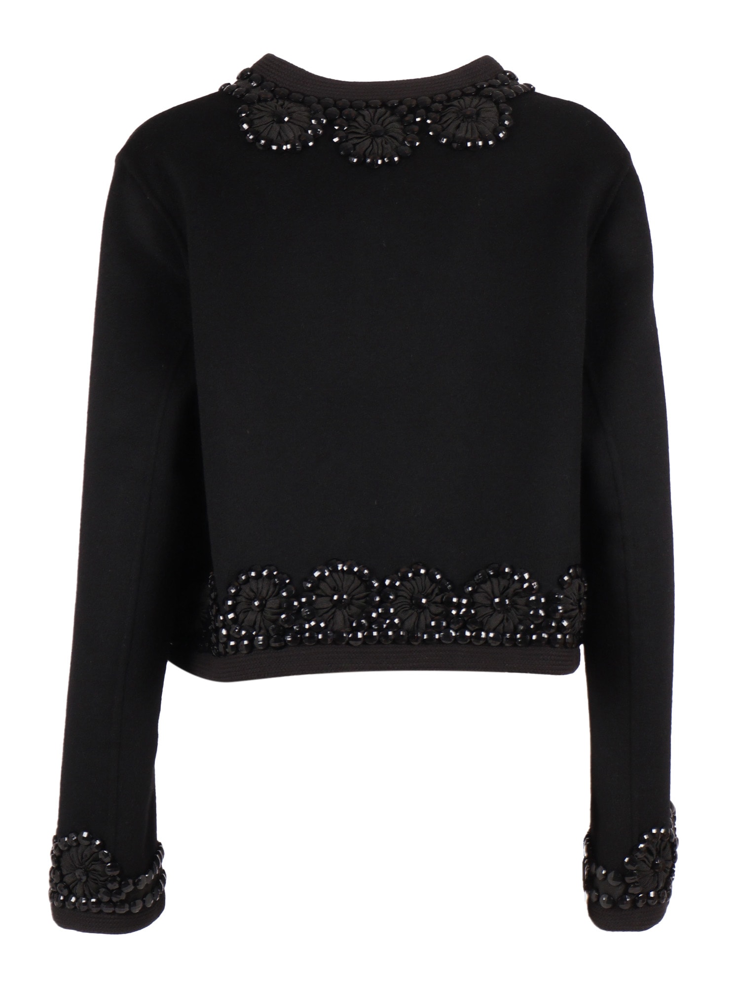 P.a.r.o.s.h Tailored Embroidered Wool Jacket With Classic Collar In Multi