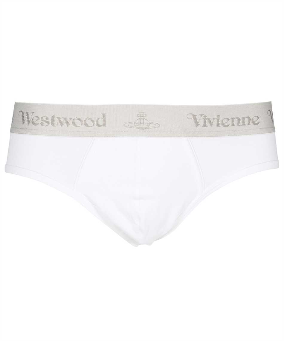 Vivienne Westwood Set Of Three Cotton Briefs With Logoed Elastic Band In Gray