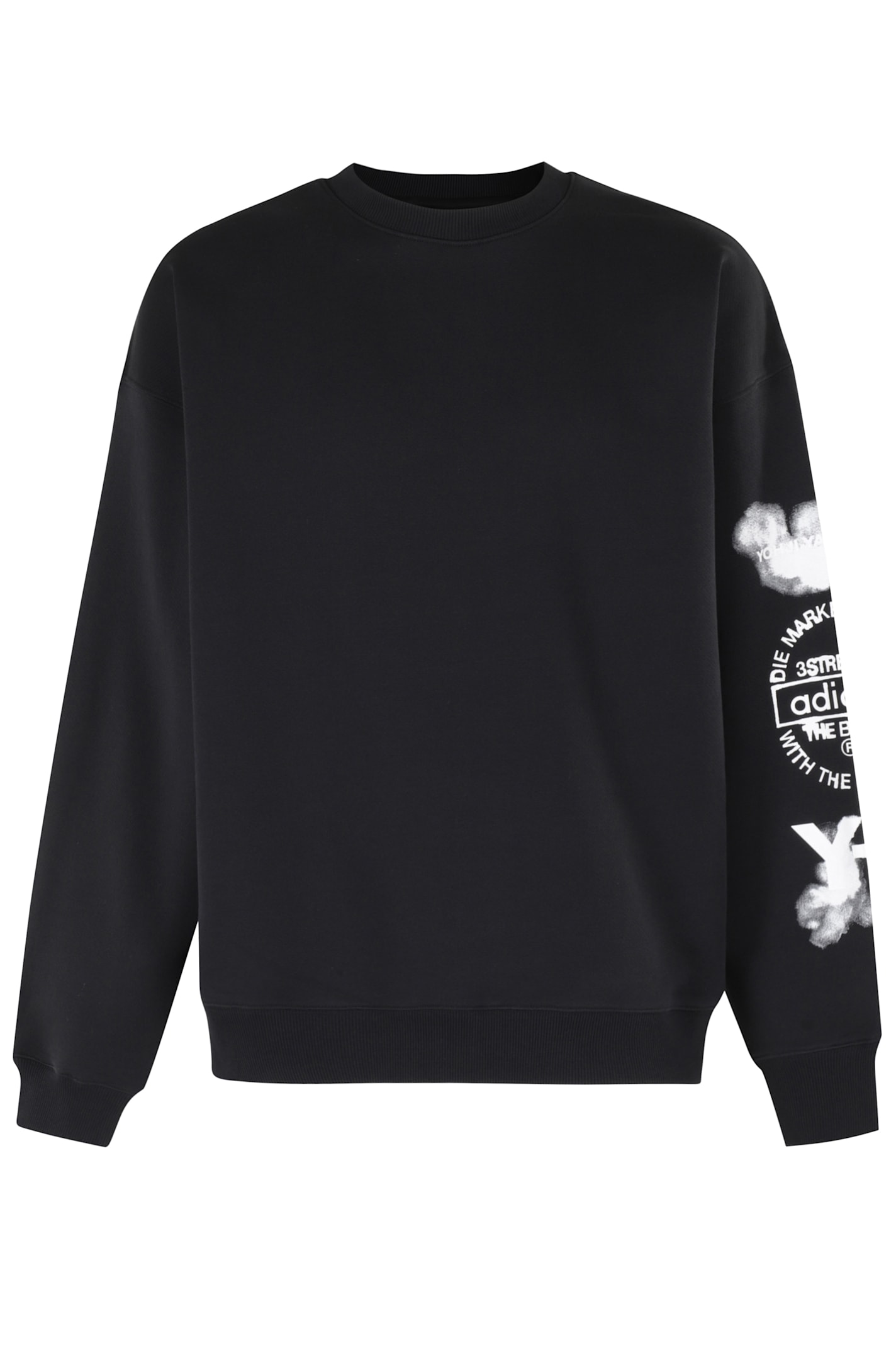 Y-3 Adidas Cloud-print Crew-neck Sweatshirt Clothing In Black
