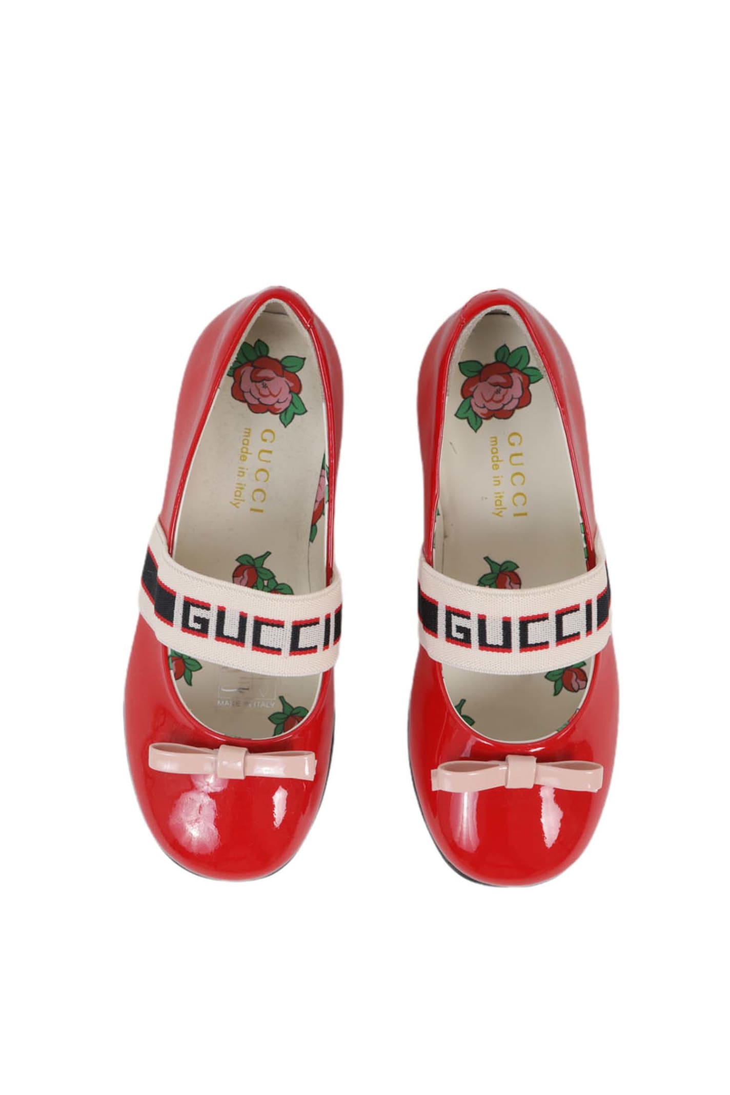 Shop Gucci Patent Leather Ballet Flat In Red