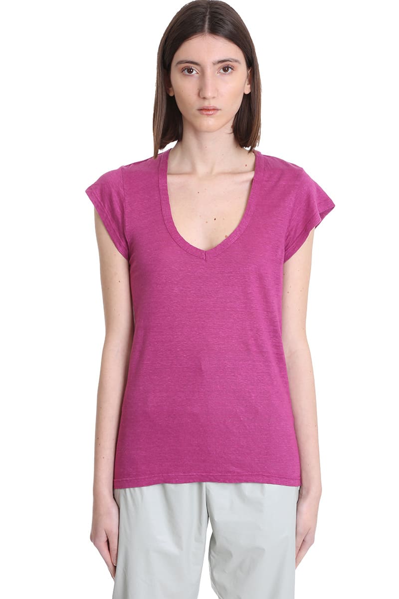 Isabel Marant Étoile Zankou T-shirt In Rose-pink Linen