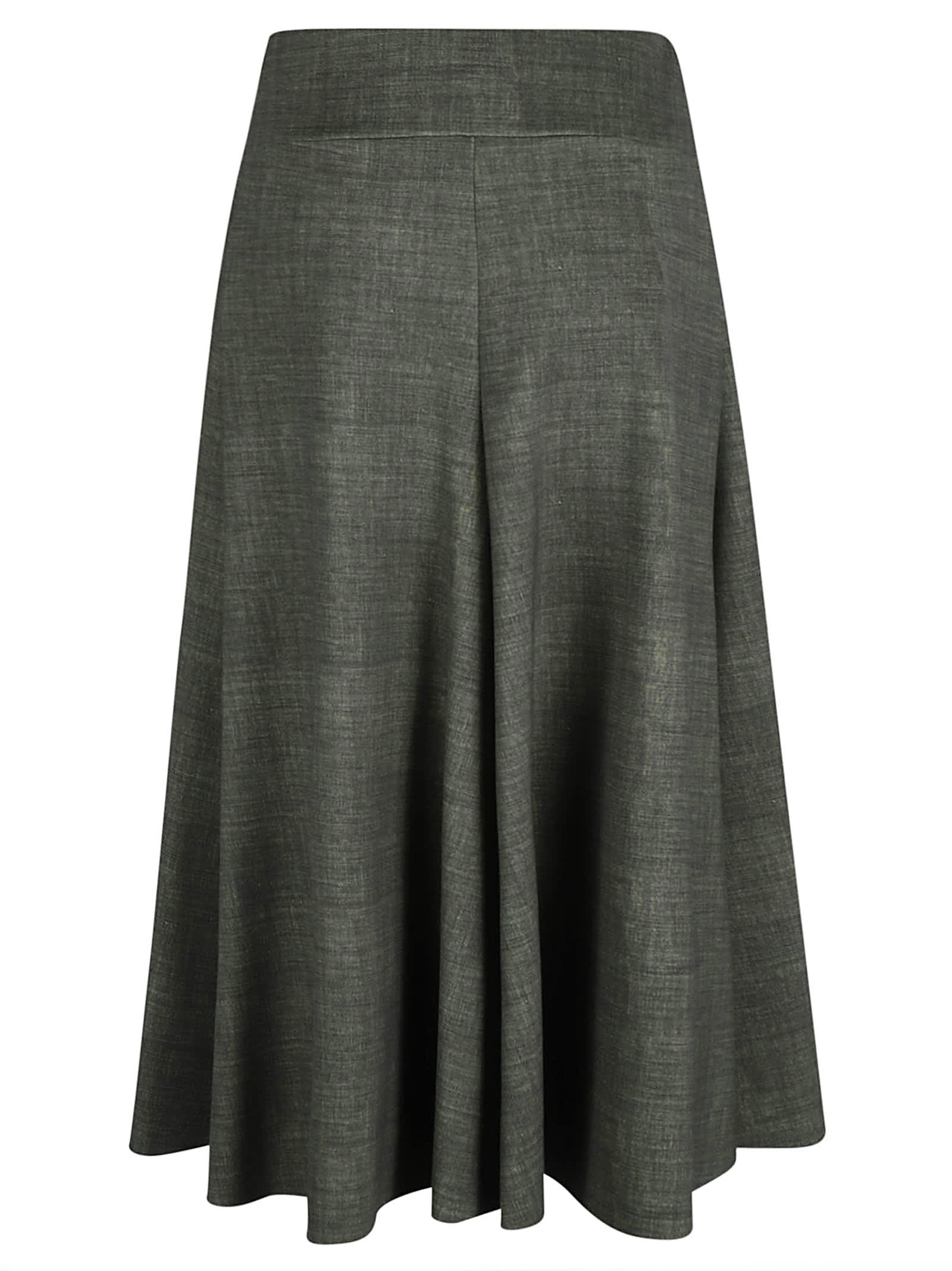 Shop Philosophy Di Lorenzo Serafini High-waist Flare Skirt In Fantasy Green