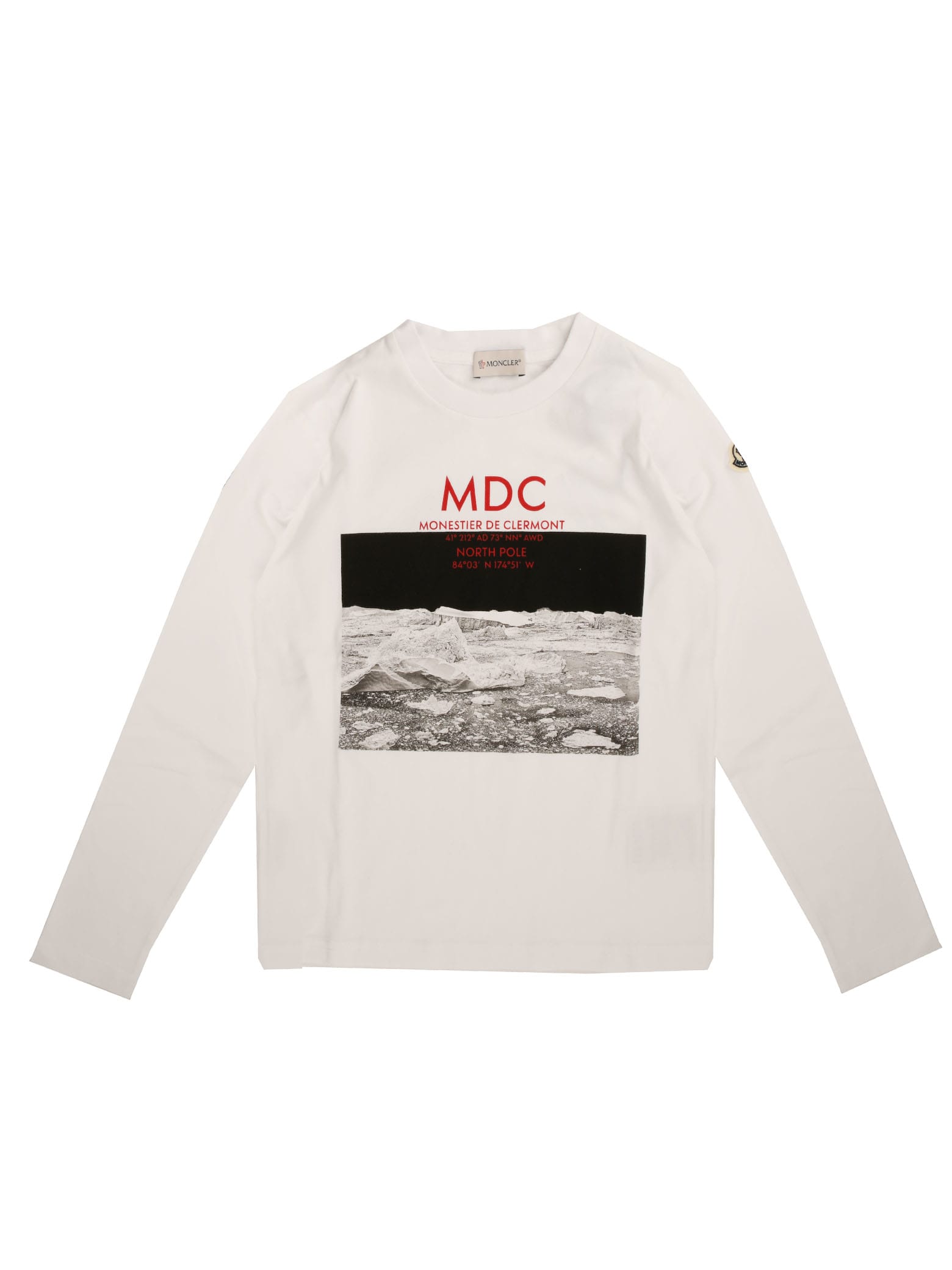 Moncler White Long Sleeve T-shirt With Print