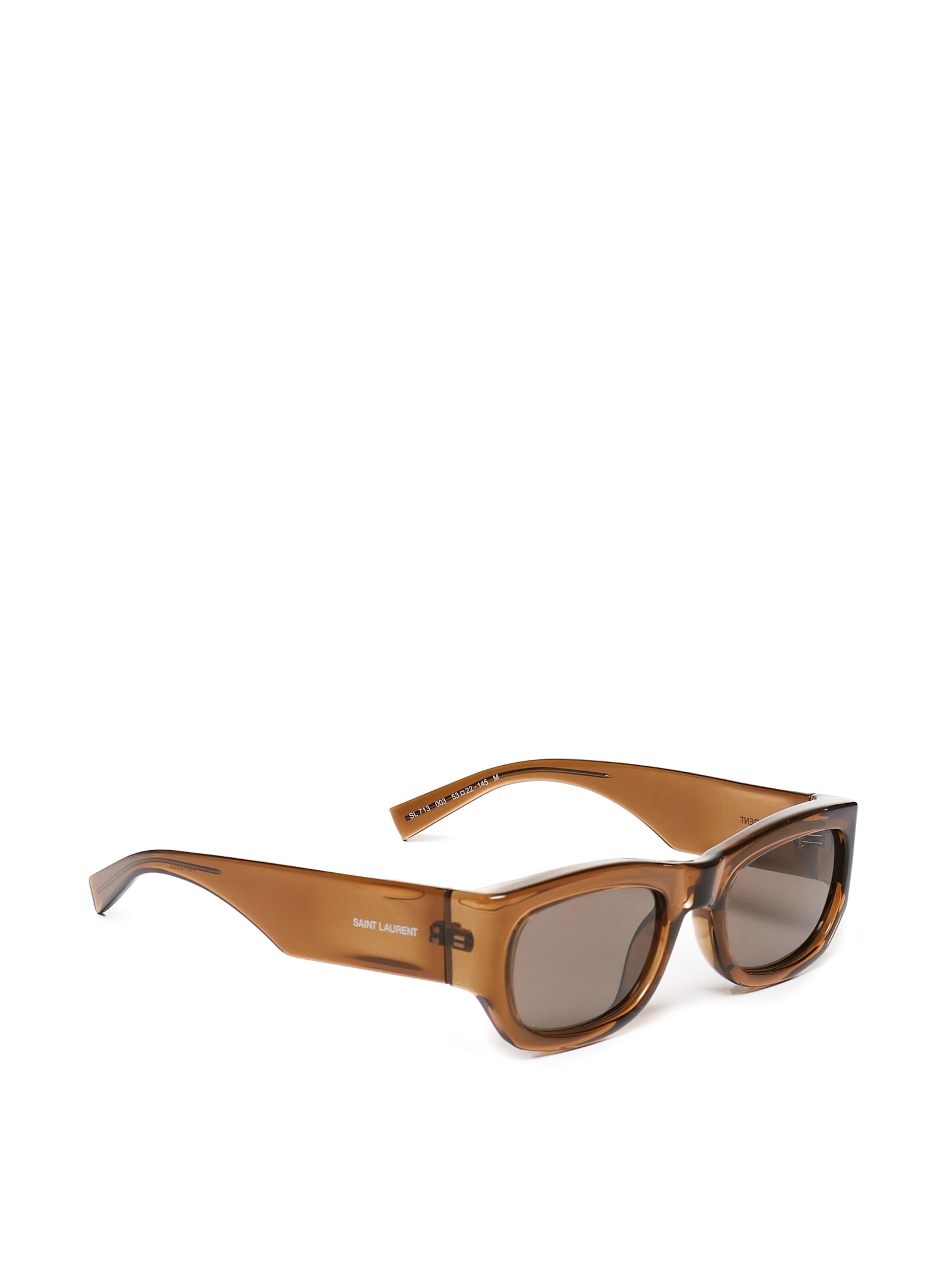 Shop Saint Laurent Acetate Sunglasses Sl 713 In Marrone