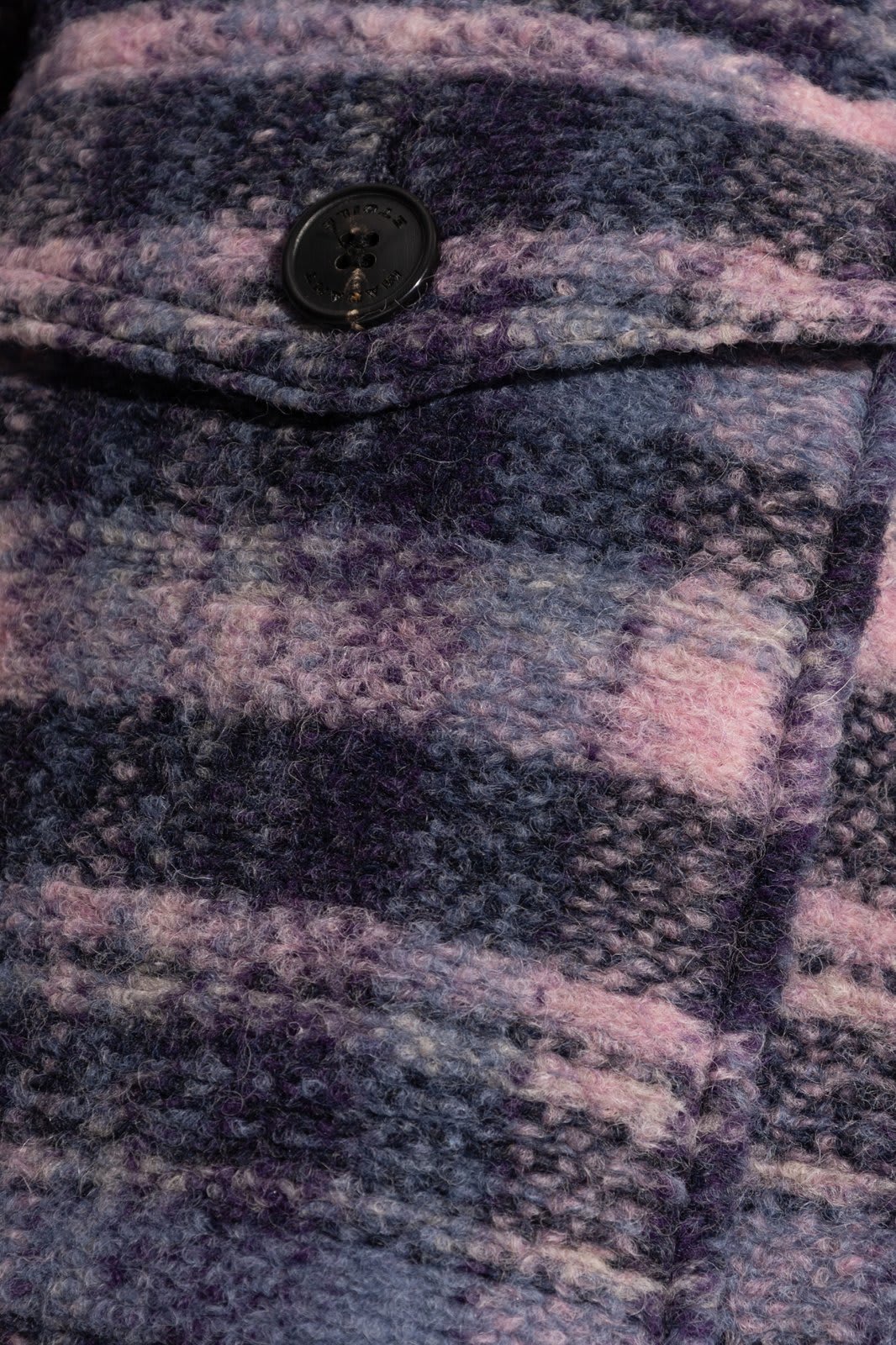 Shop Marant Etoile Harveli Checked Shirt Jacket In Purple/blue