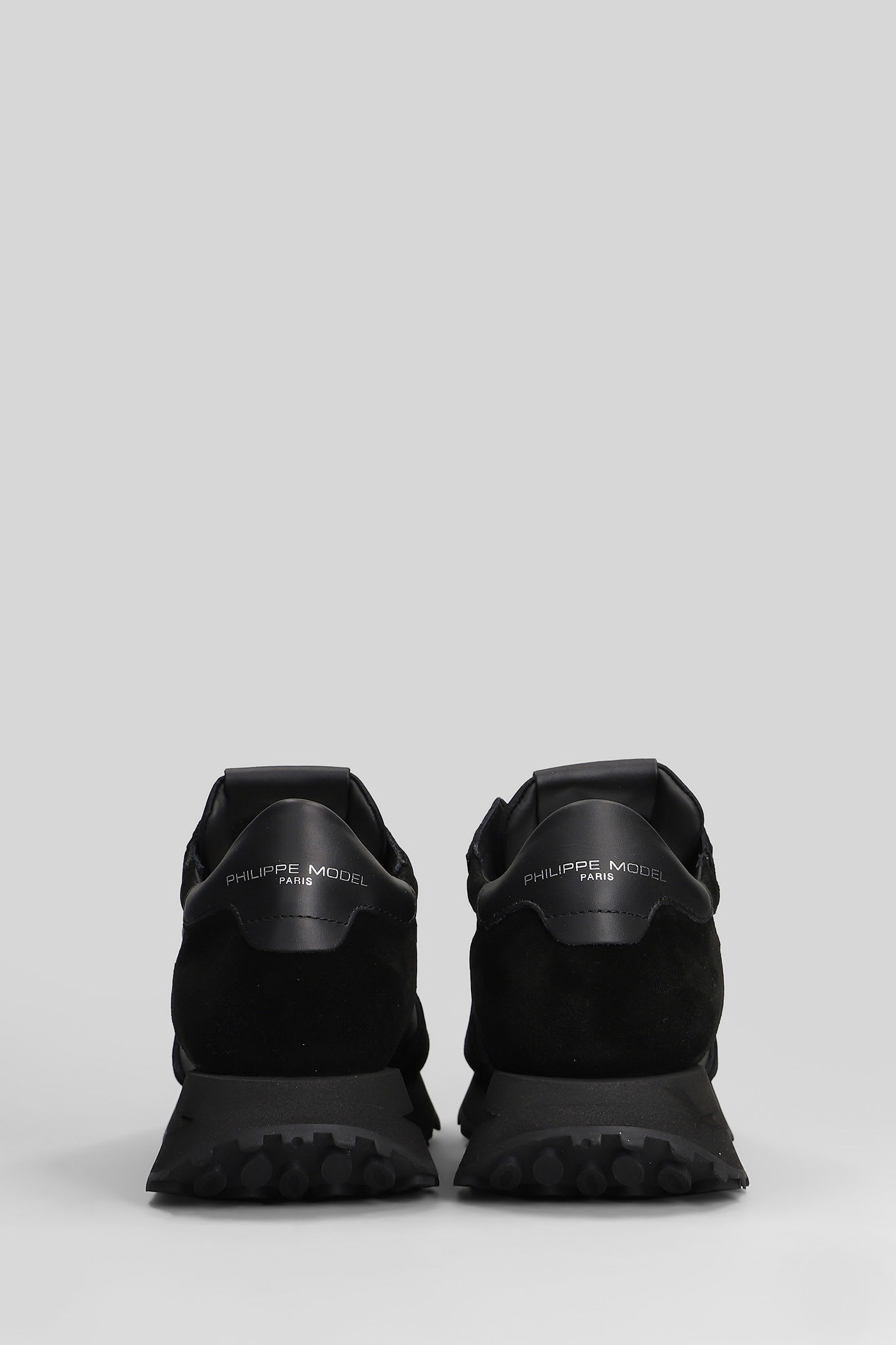 Philippe Model Tropez Haute Low Sneakers In Black Suede And Leather In Black