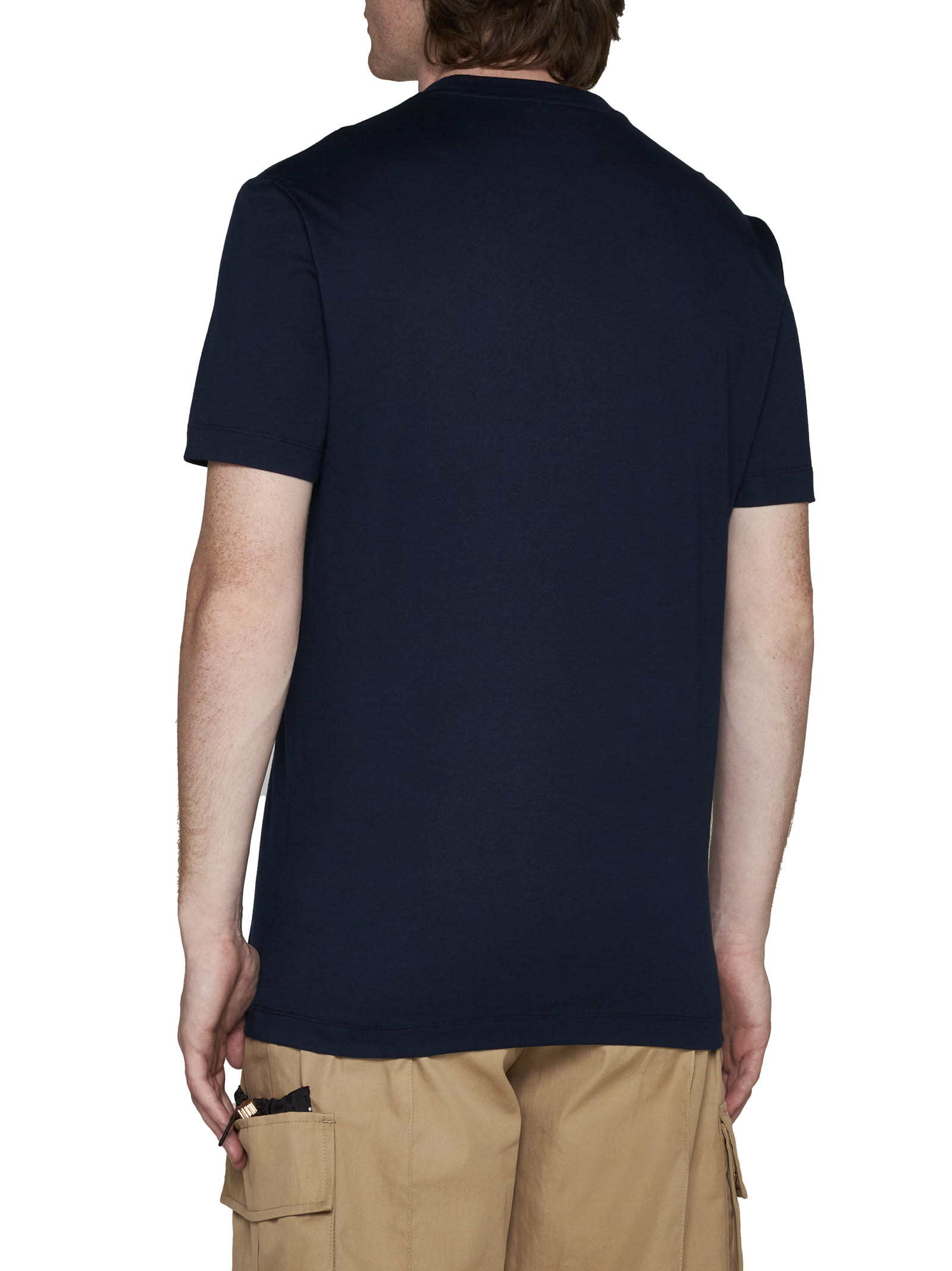 Shop Versace T-shirt In Navy Blue