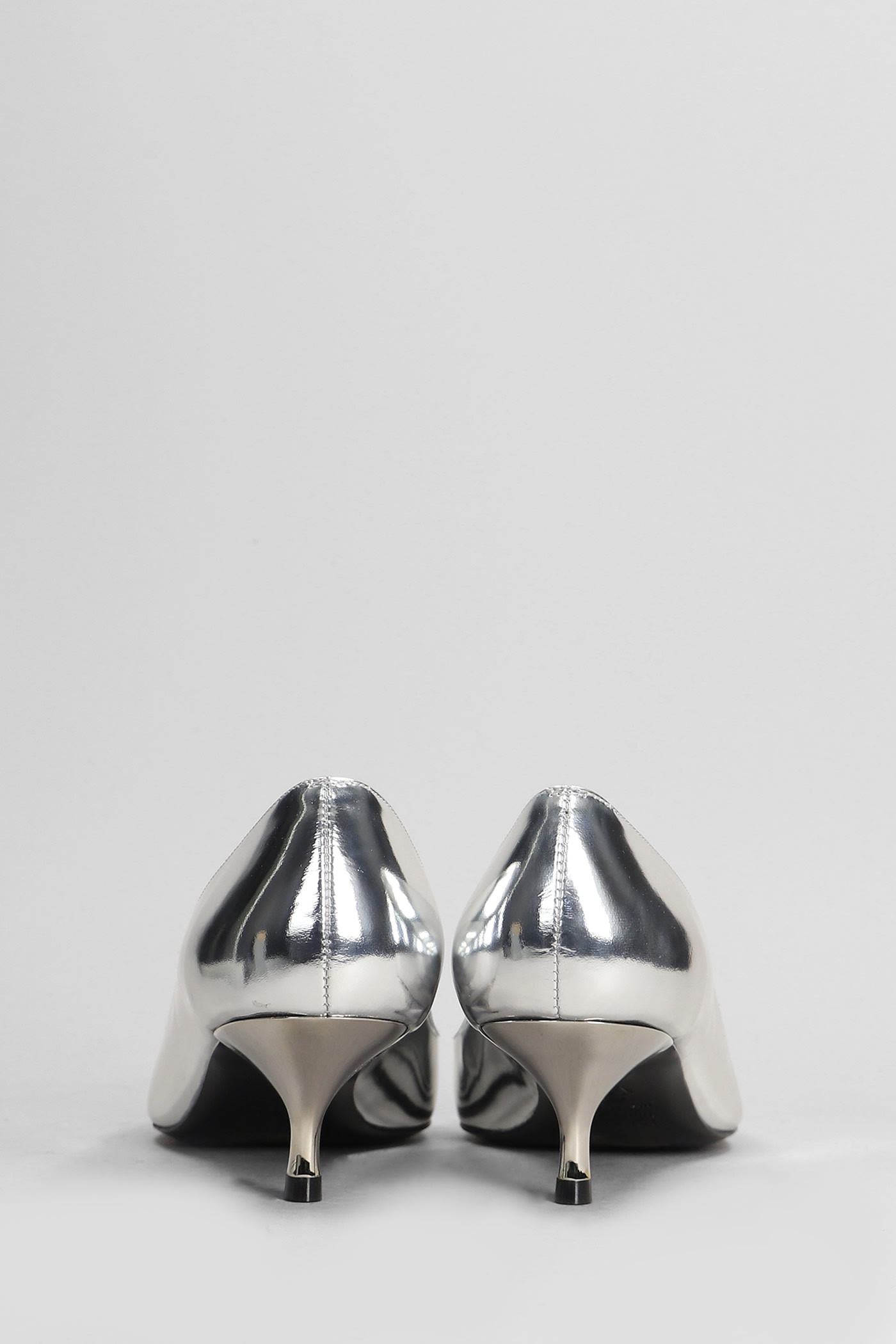 Shop Stuart Weitzman Stuart Kitten Pumps In Silver Patent Leather