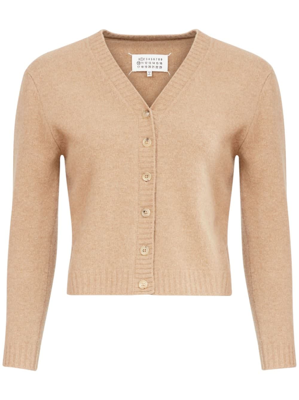 Shop Maison Margiela Cardigan In Beige