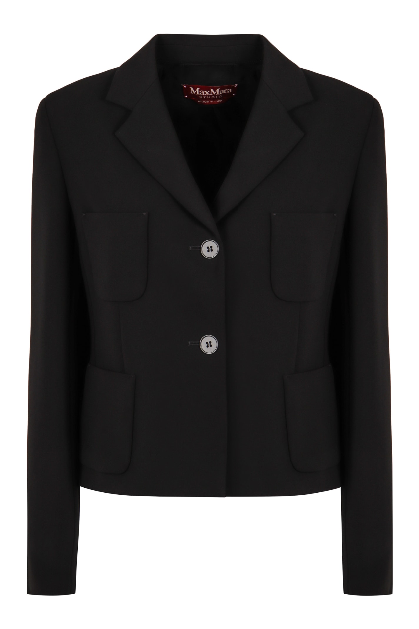 Shop Max Mara Alpino Single-breasted Two-button Jacket In Black