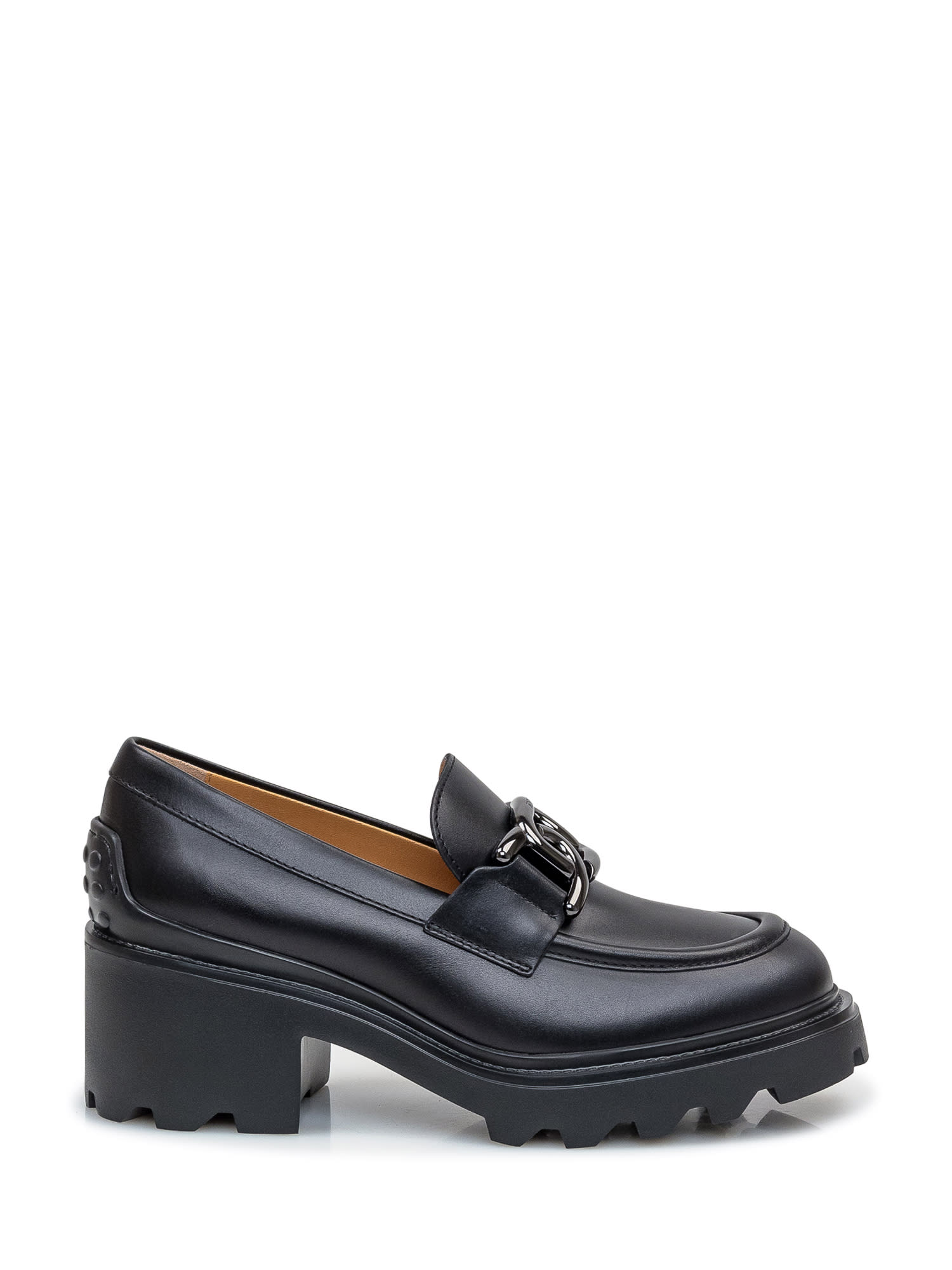 Shop Tod's Leather Loafers In Nero