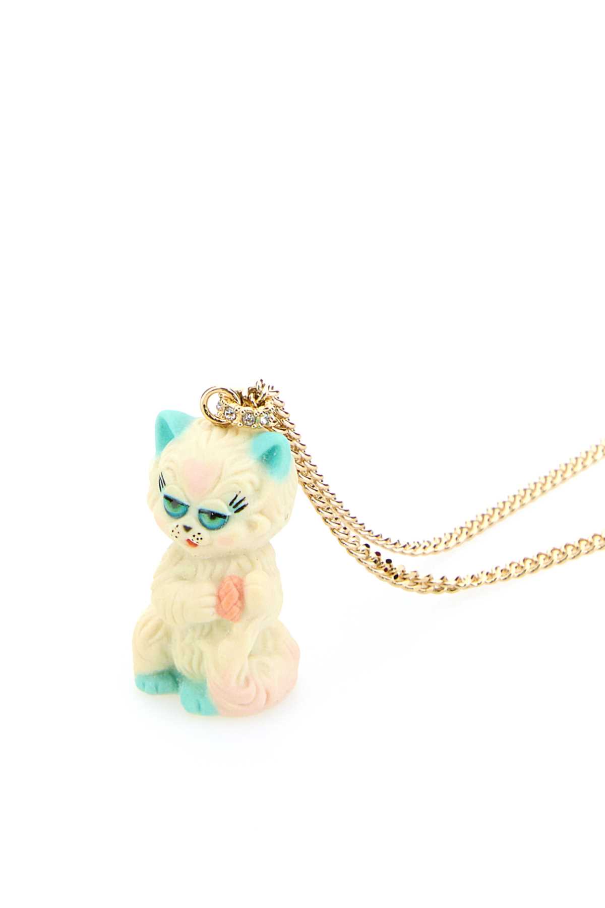 Valentino Multicolor Nylon And Metal Le Chat De La Maison Necklace In Multi