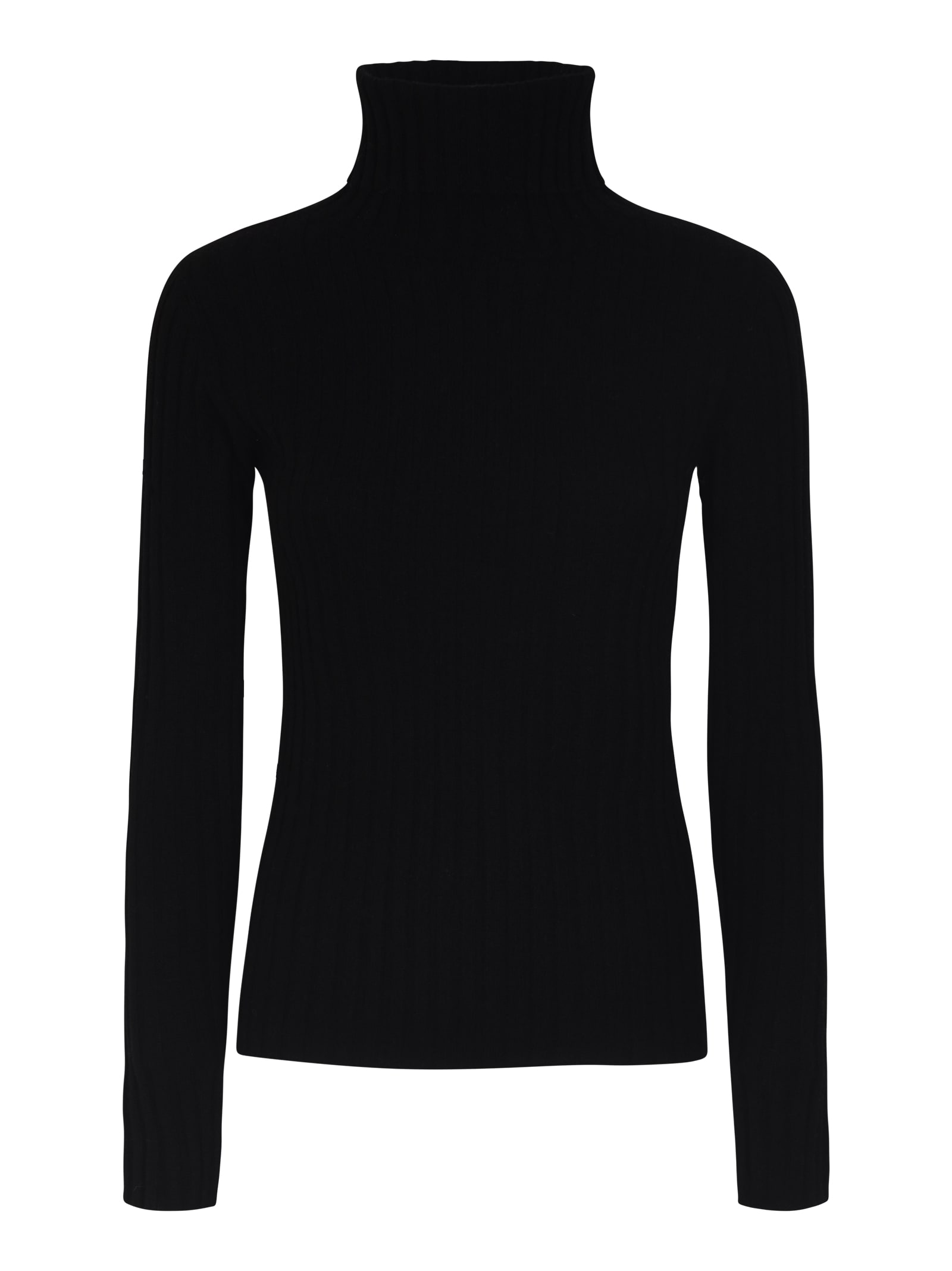 Verybusy Regular Fit Roll-neck Pullover In Black