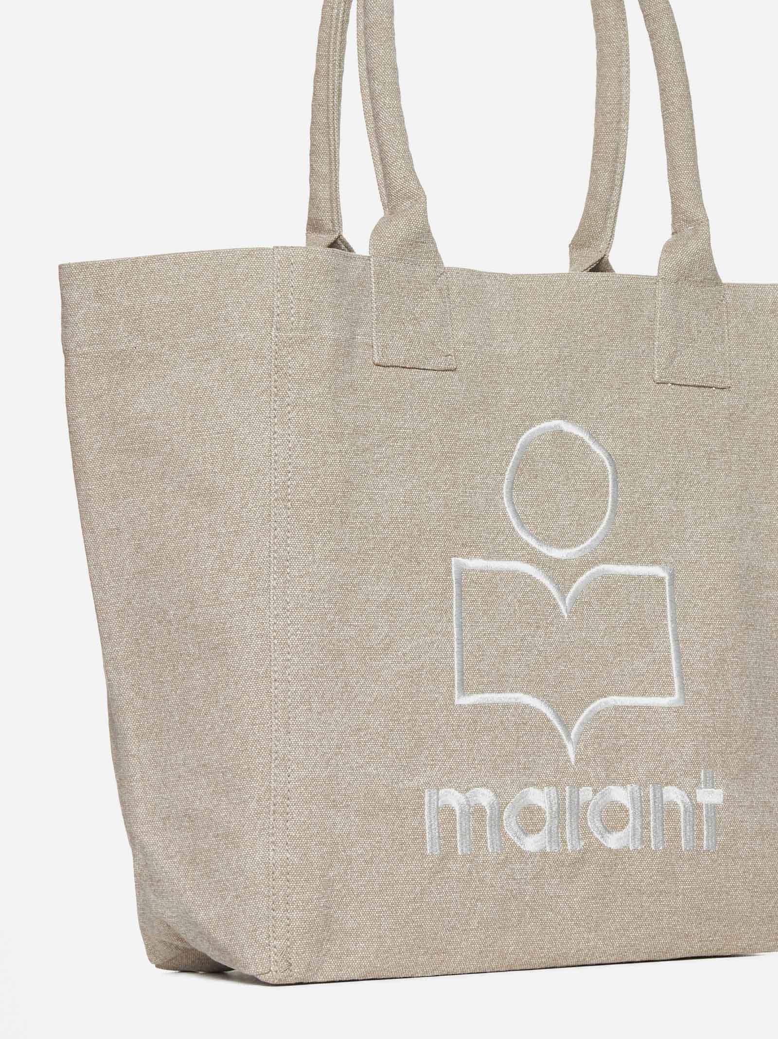 Isabel Marant Yenky Cotton Small Tote Bag In Beige
