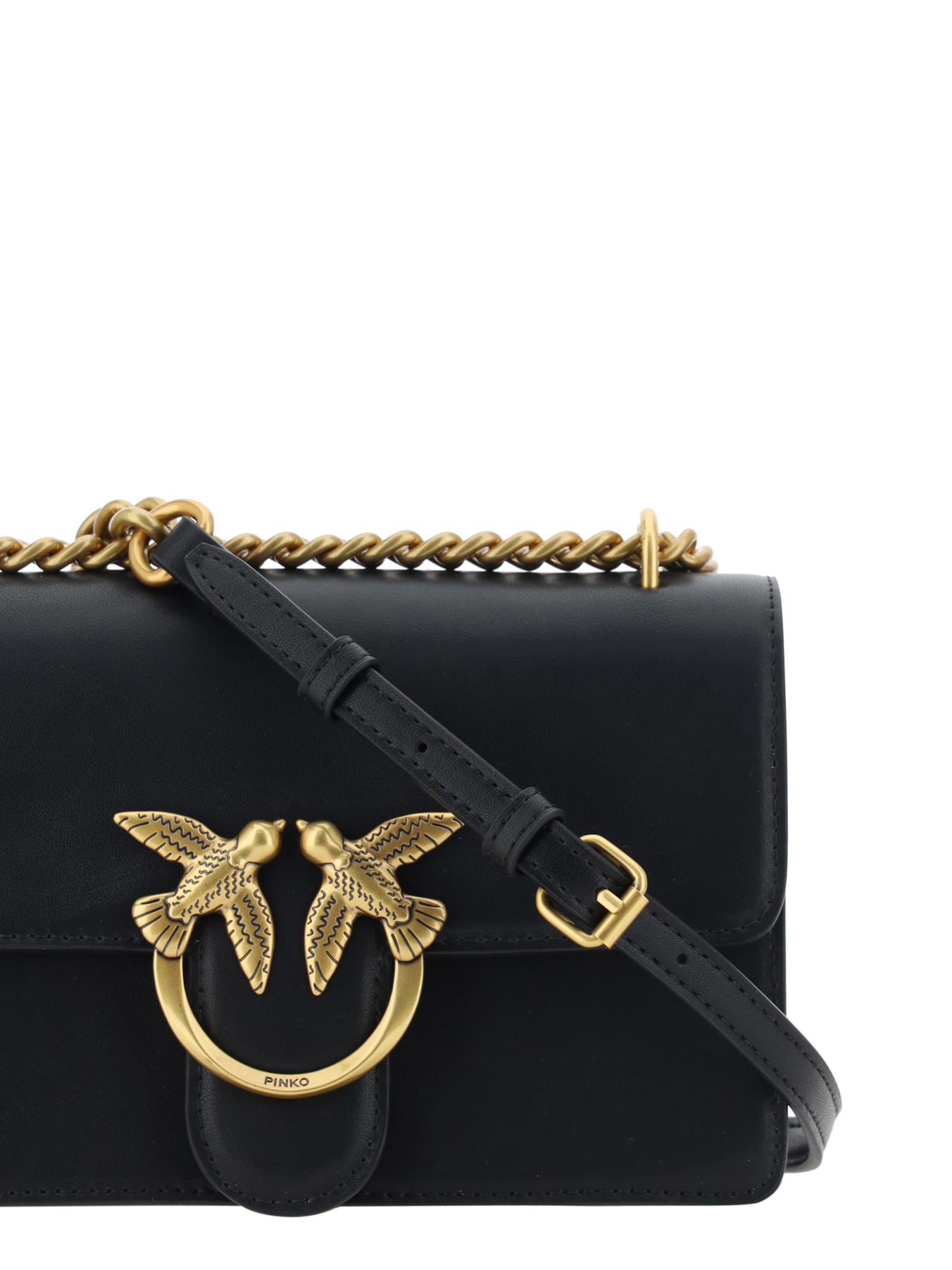 Pinko Love One Mini Shoulder Bag In Black