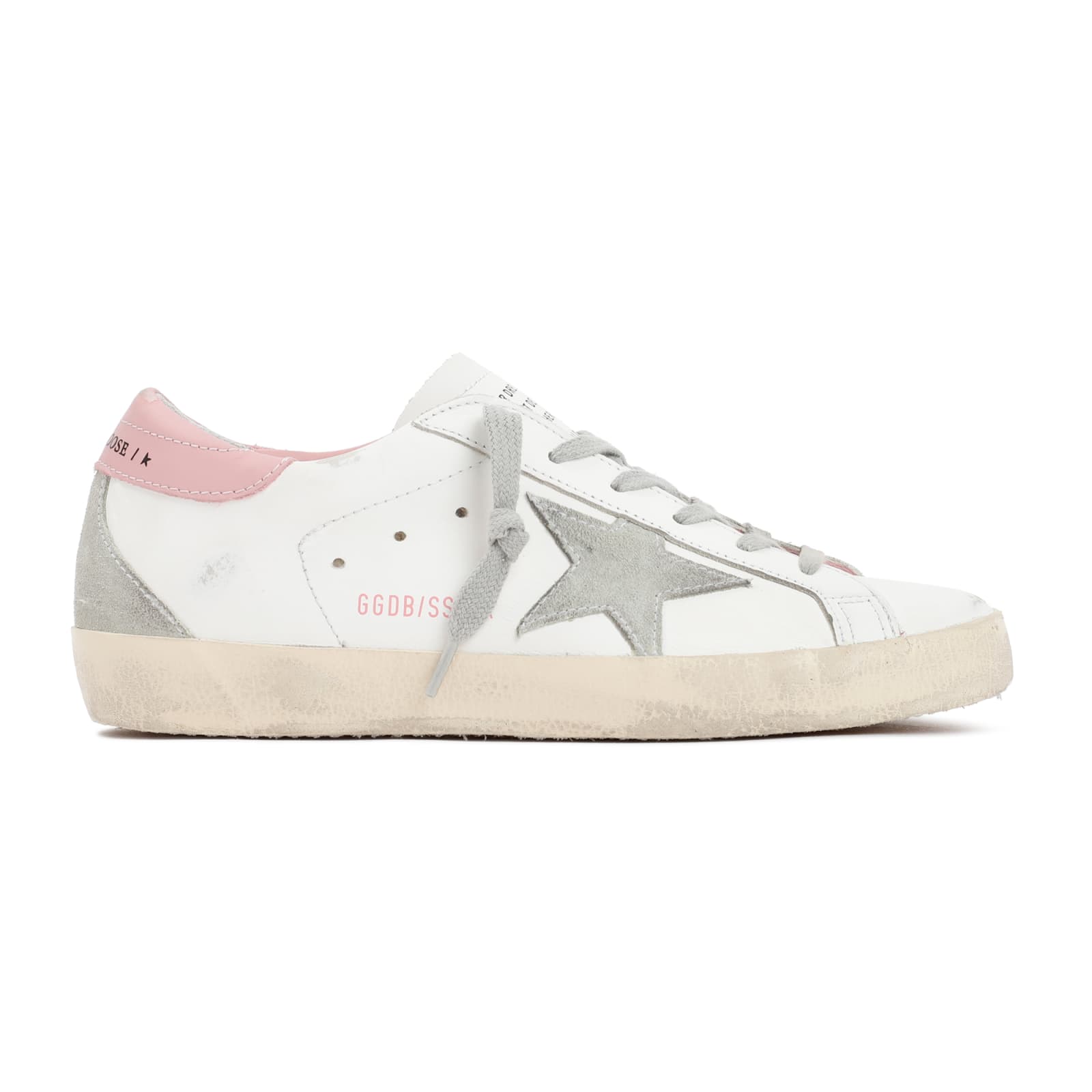 Golden Goose Super-star Leather Upper And Heel S In White