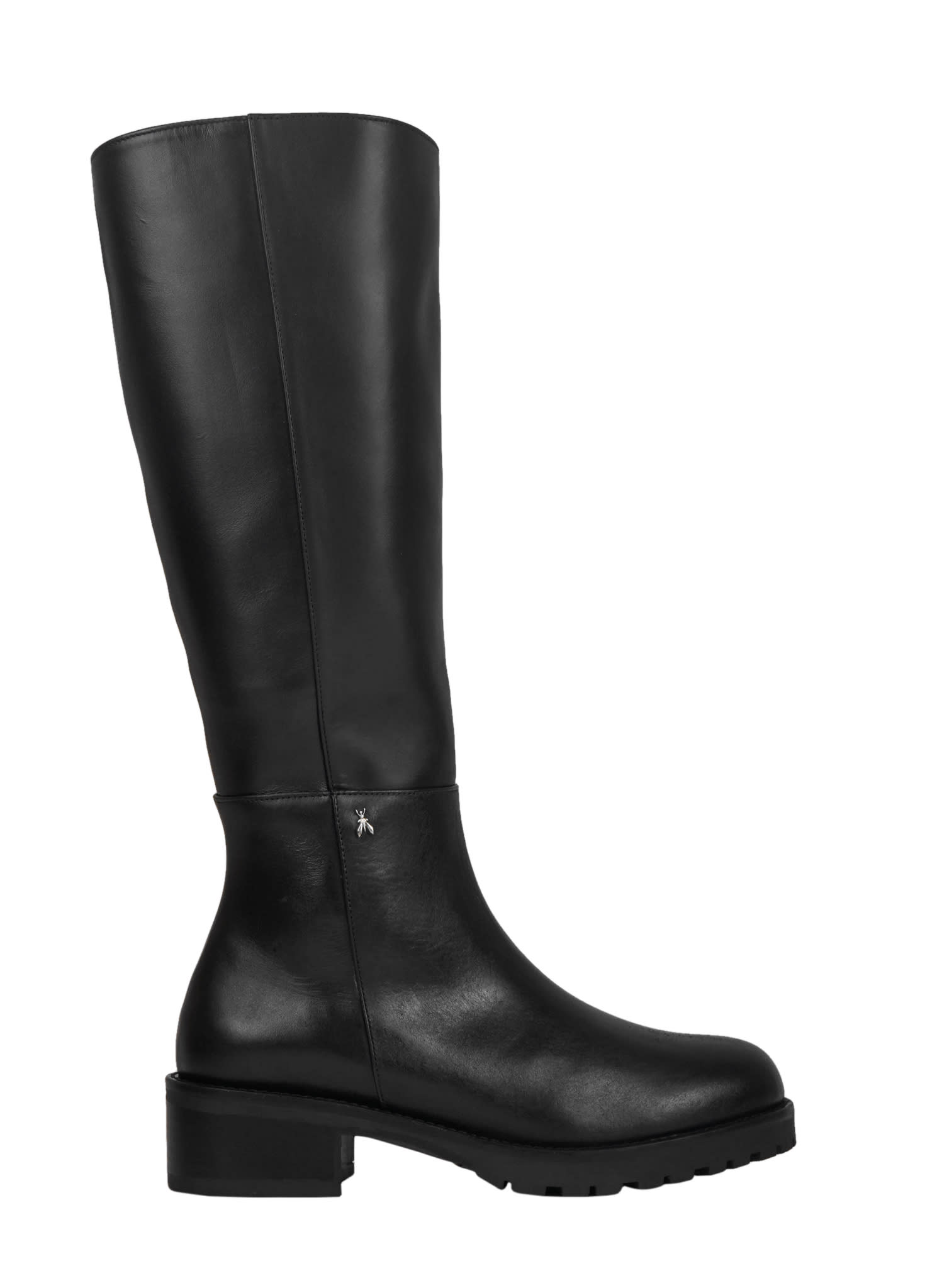 Patrizia Pepe Leather Boots In Black