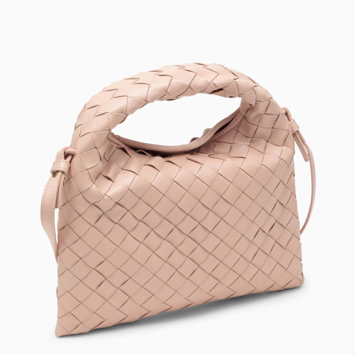 Shop Bottega Veneta Pale Pink Mini Hop Crossbody Bag