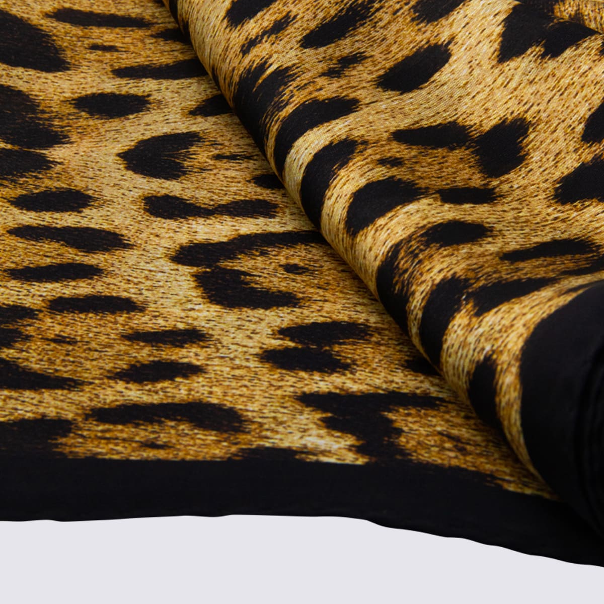 Roberto Cavalli Animal Print Lightweight Rectangular Scarf Soft Texture In Yellow