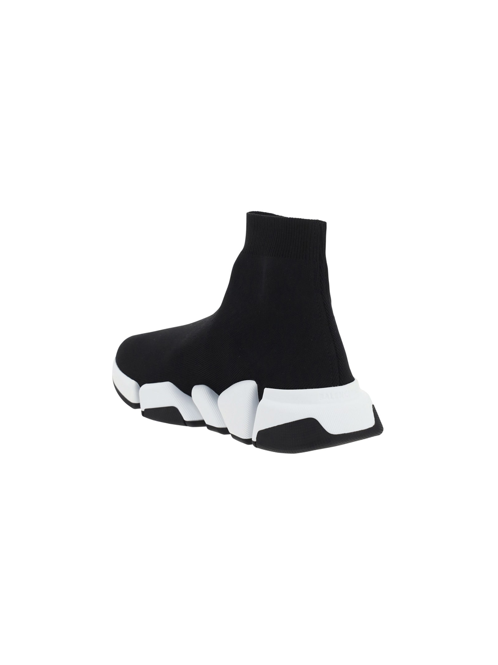 Balenciaga Speed Lt Logo-print Stretch-knit High-top Sneakers In Black