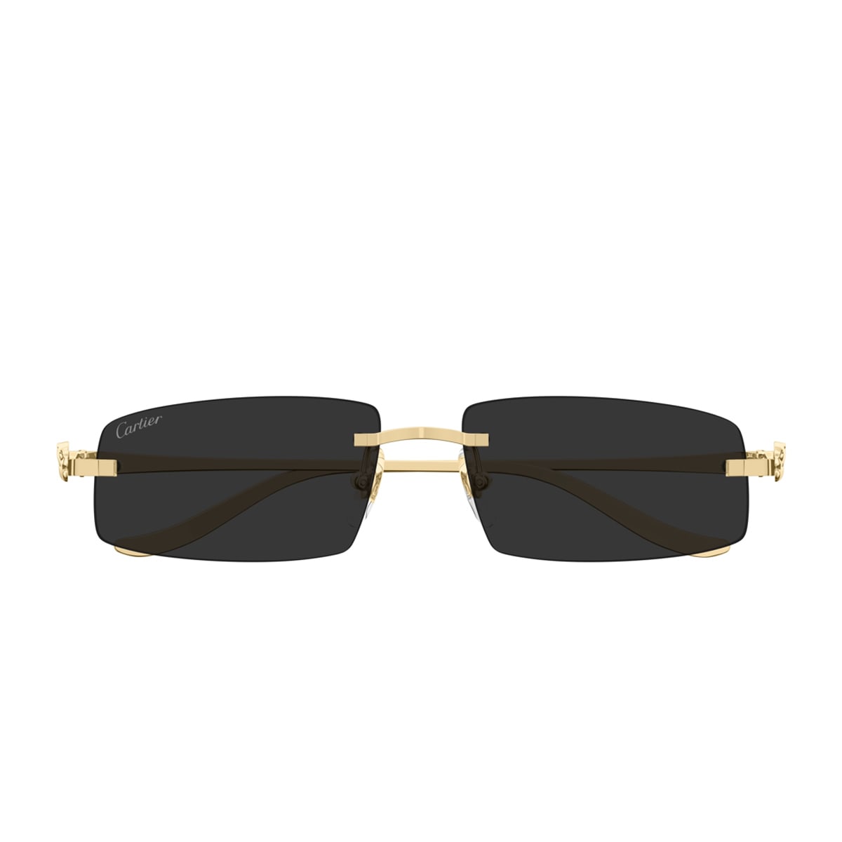 Cartier Ct0505s Panthère De  001 Gold Grey Glasses In Oro