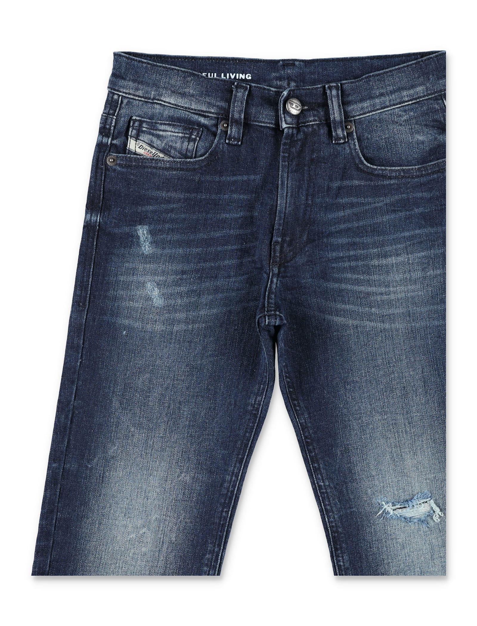 Diesel Kid - 2010-j Regular Fit Distressed Jeans In Blue