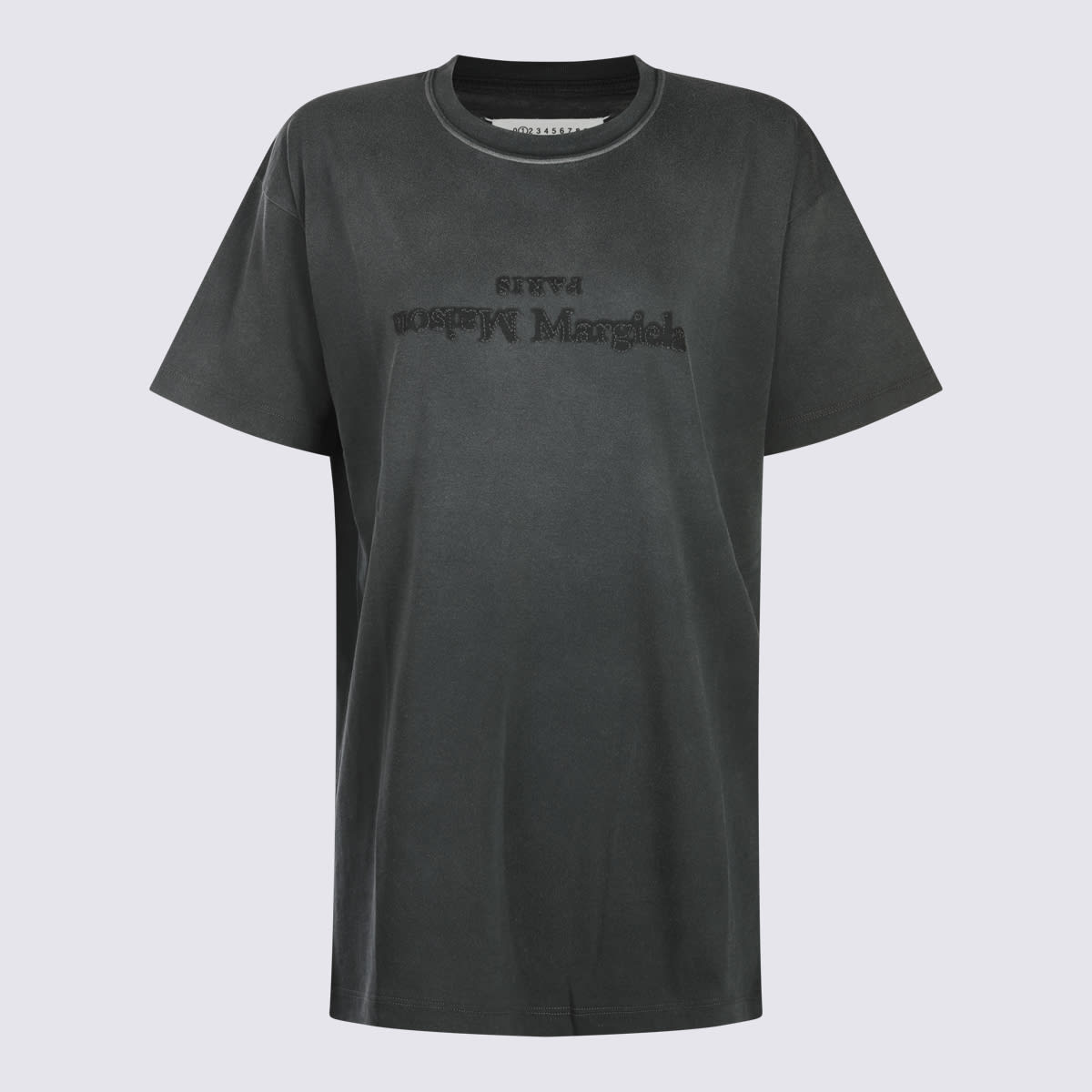 Shop Maison Margiela Black Cotton Reverse T-shirt In Washed Black