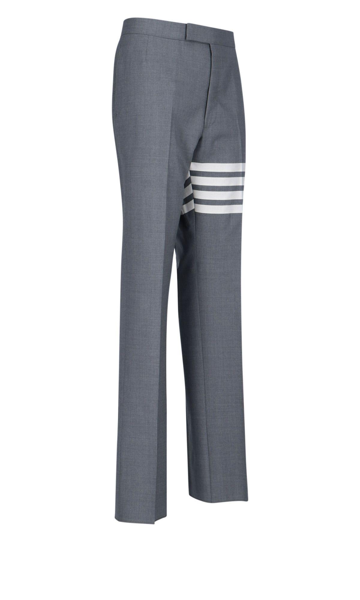 Shop Thom Browne 4-bar Trousers In Grey